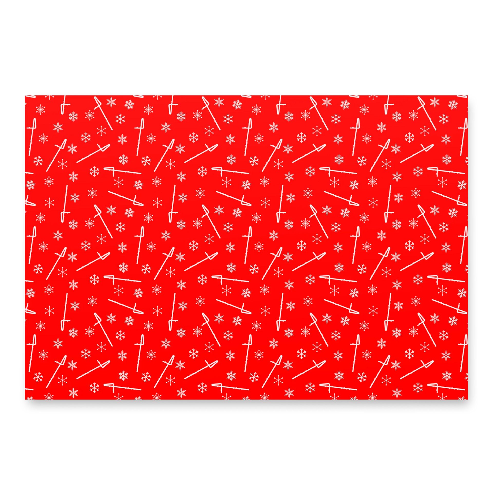 Flutes and Snowflakes - Contrabass - Red Gift Wrap Paper Sheets product image (4)
