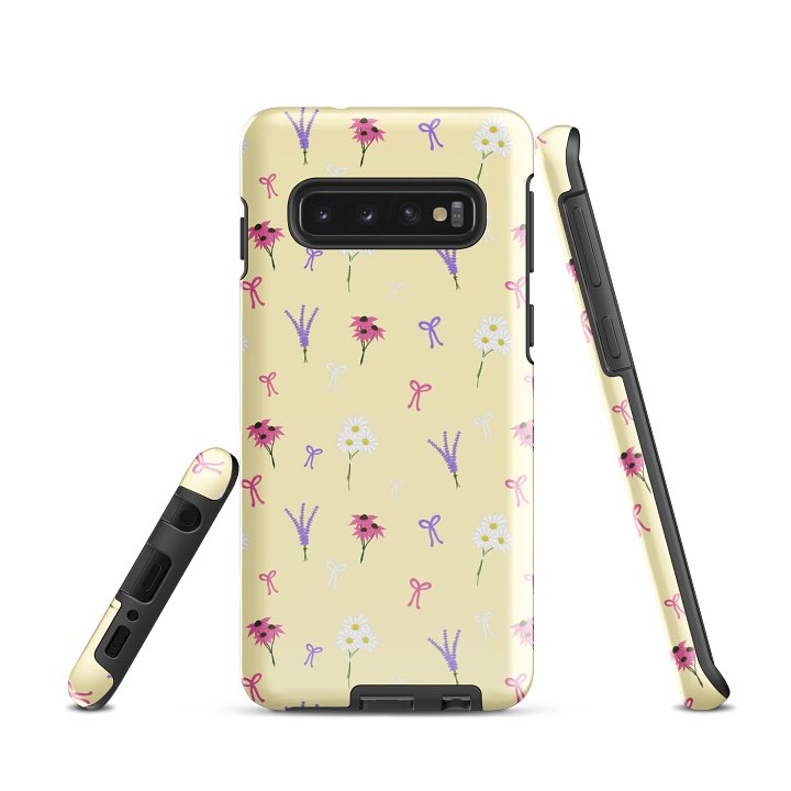 Wildflowers and Bows Pattern- Yellow Background Samsung® Tough Case product image (2)