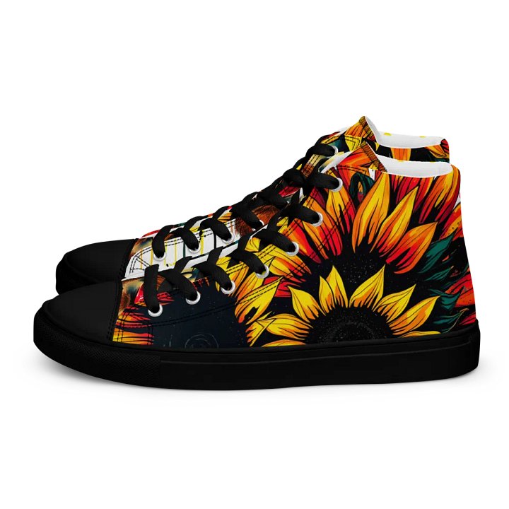 Van Gogh's sunflower gaze, Men's premium canvas High Tops product image (1)