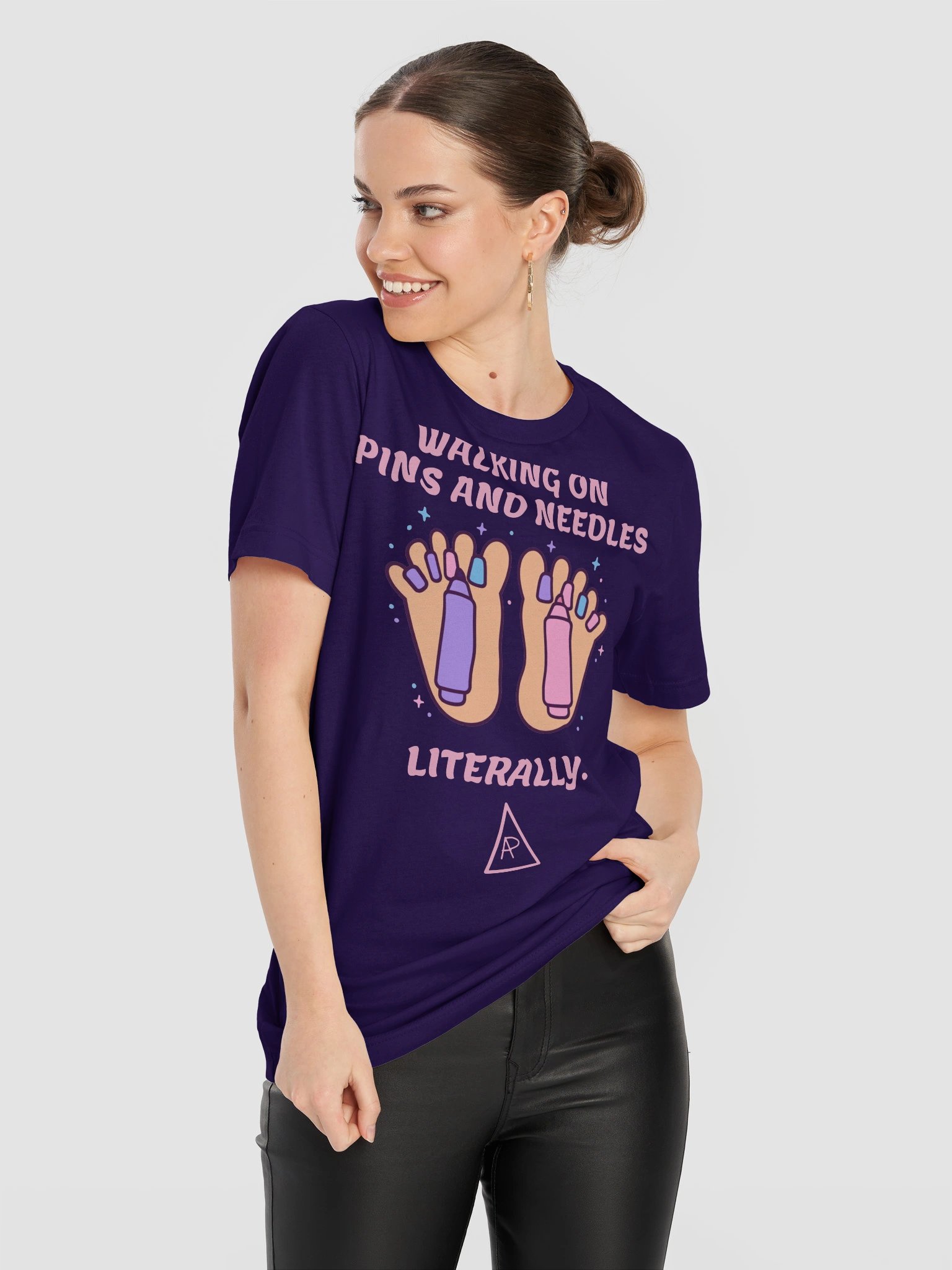 WALKING ON PINS AND NEEDLES Tee — Purple product image (11)
