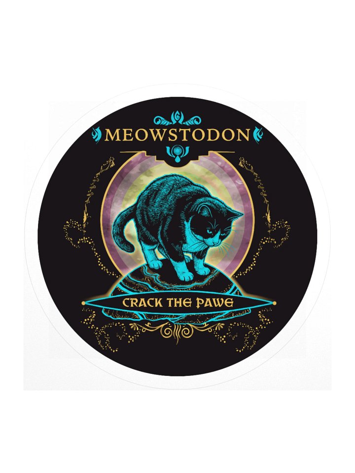 Burzik Meowstodon Crack The Pawe Kiss Cut Sticker product image (3)