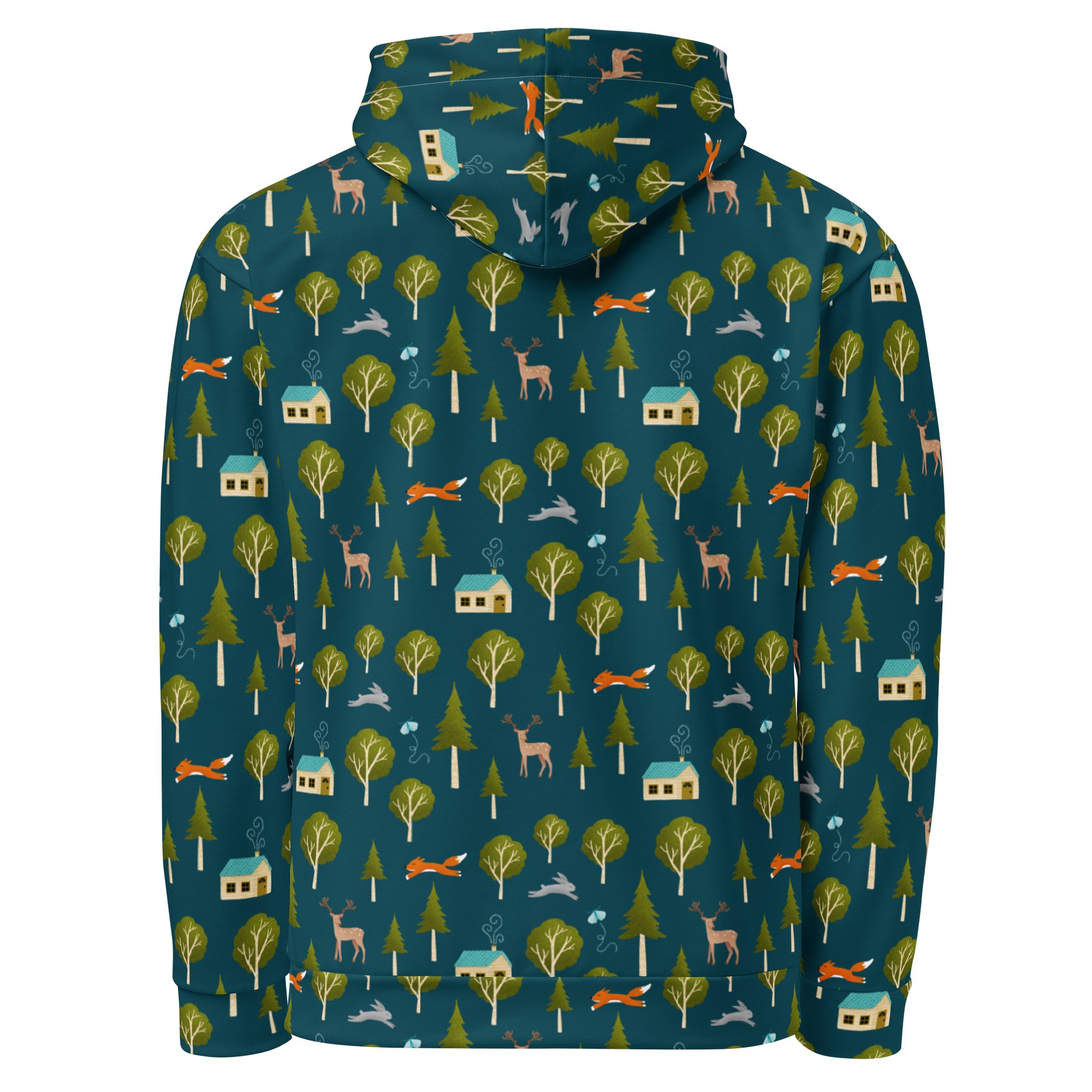 Cozy Cabin and Forest Animals Recycled Unisex Hoodie product image (3)