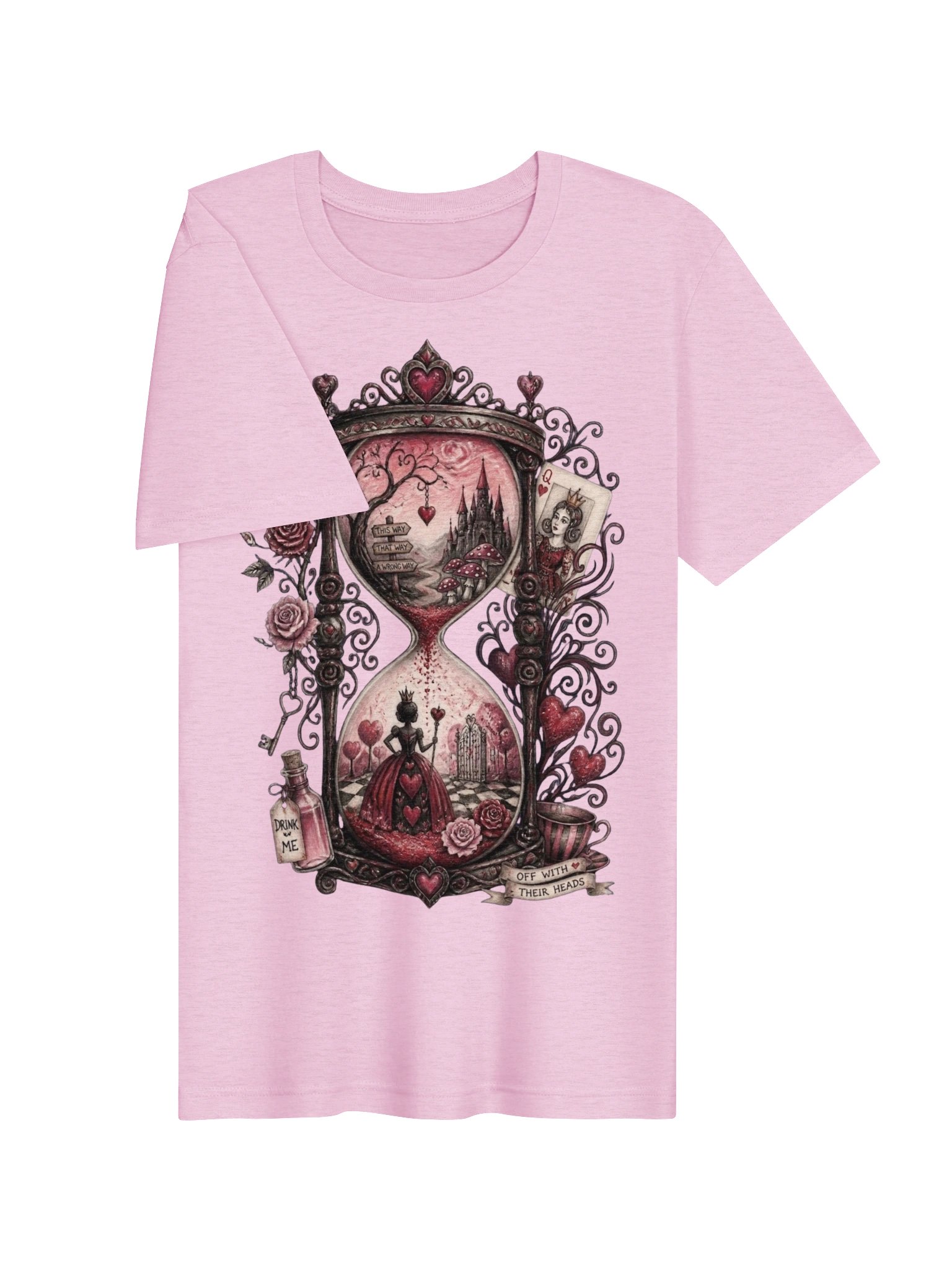 Queen of Hearts Hourglass Shirt, Wonderland Dark Alice, Whimsigoth Mad Tea Party product image (18)