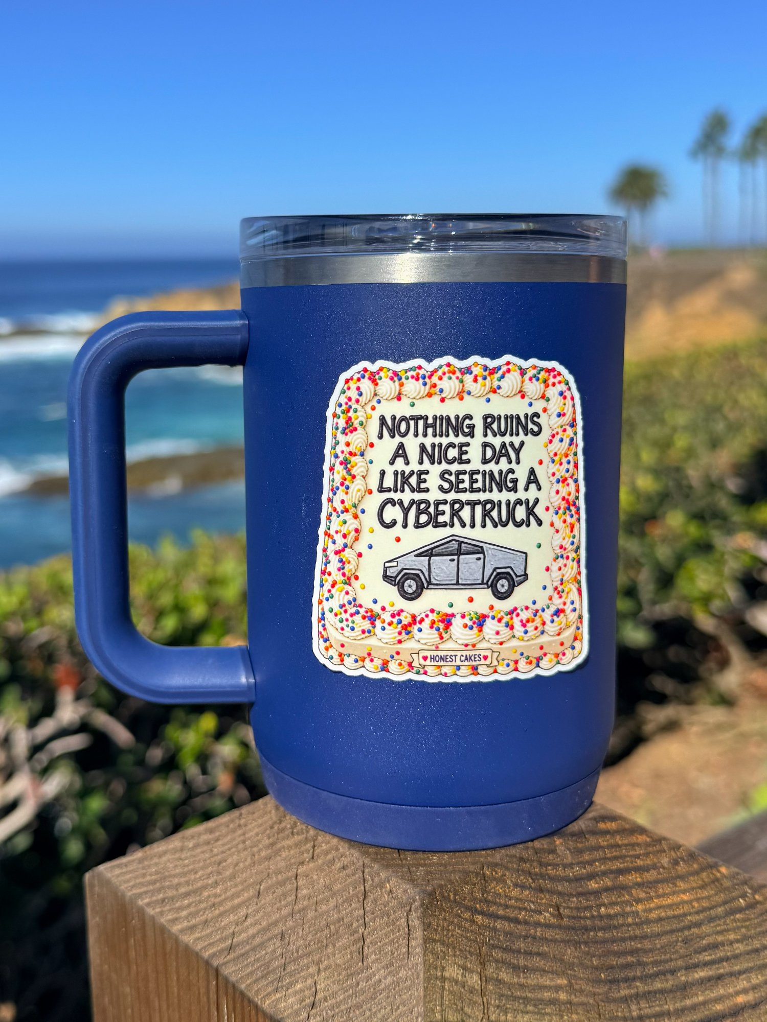 VINYL STICKER: Nothing Ruins A Nice Day Like Seeing A Cybertruck - FREE SHIPPING product image (2)