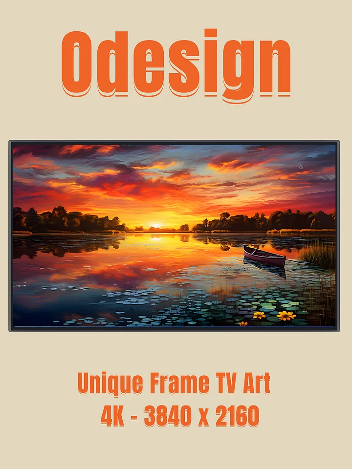 A beautifull lake by sunset, frame tv art product image (1)