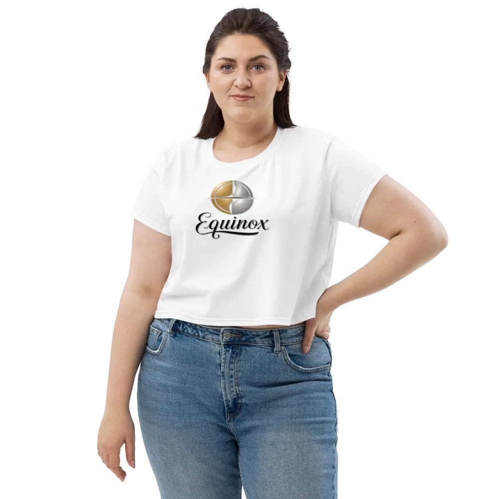Equinox Women's White Crop Tee - Exclusive Metallic Design product image (6)