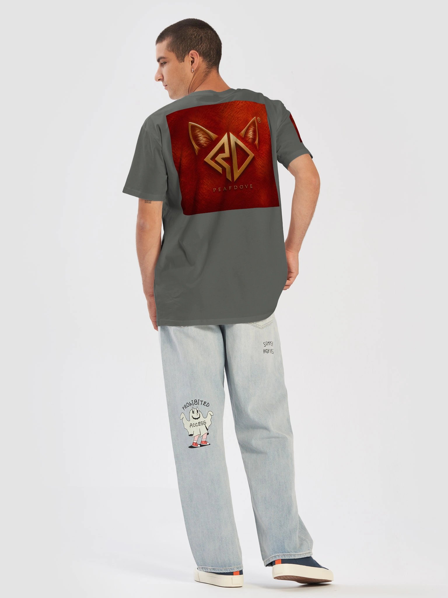 PEAFDOVE® CAT HEAD — Grey Ember Signature Shirt product image (6)