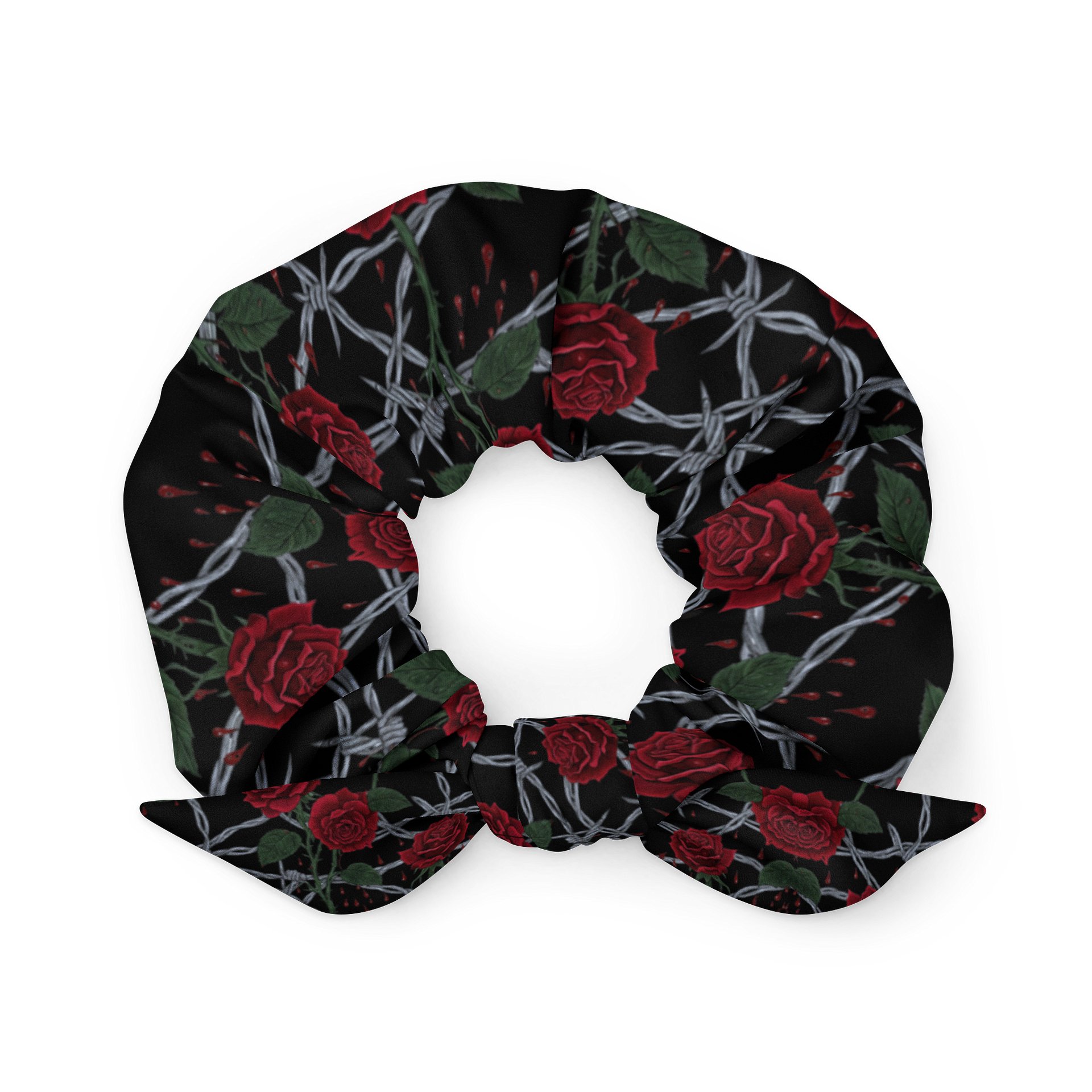 Colored Barbed Wire & Roses Scrunchie product image (1)