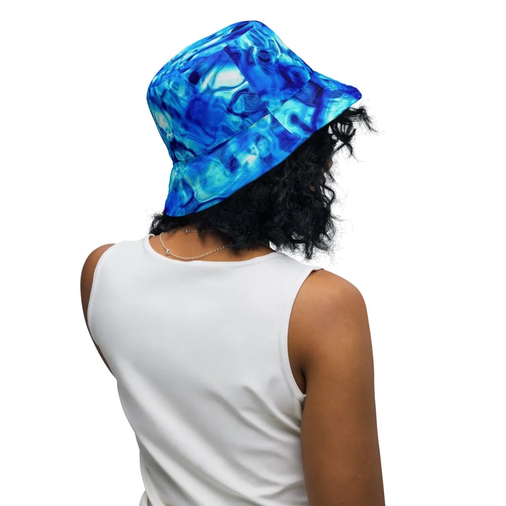Blue Fractal Flower Kaleidoscope Bucket Hat product image (8)
