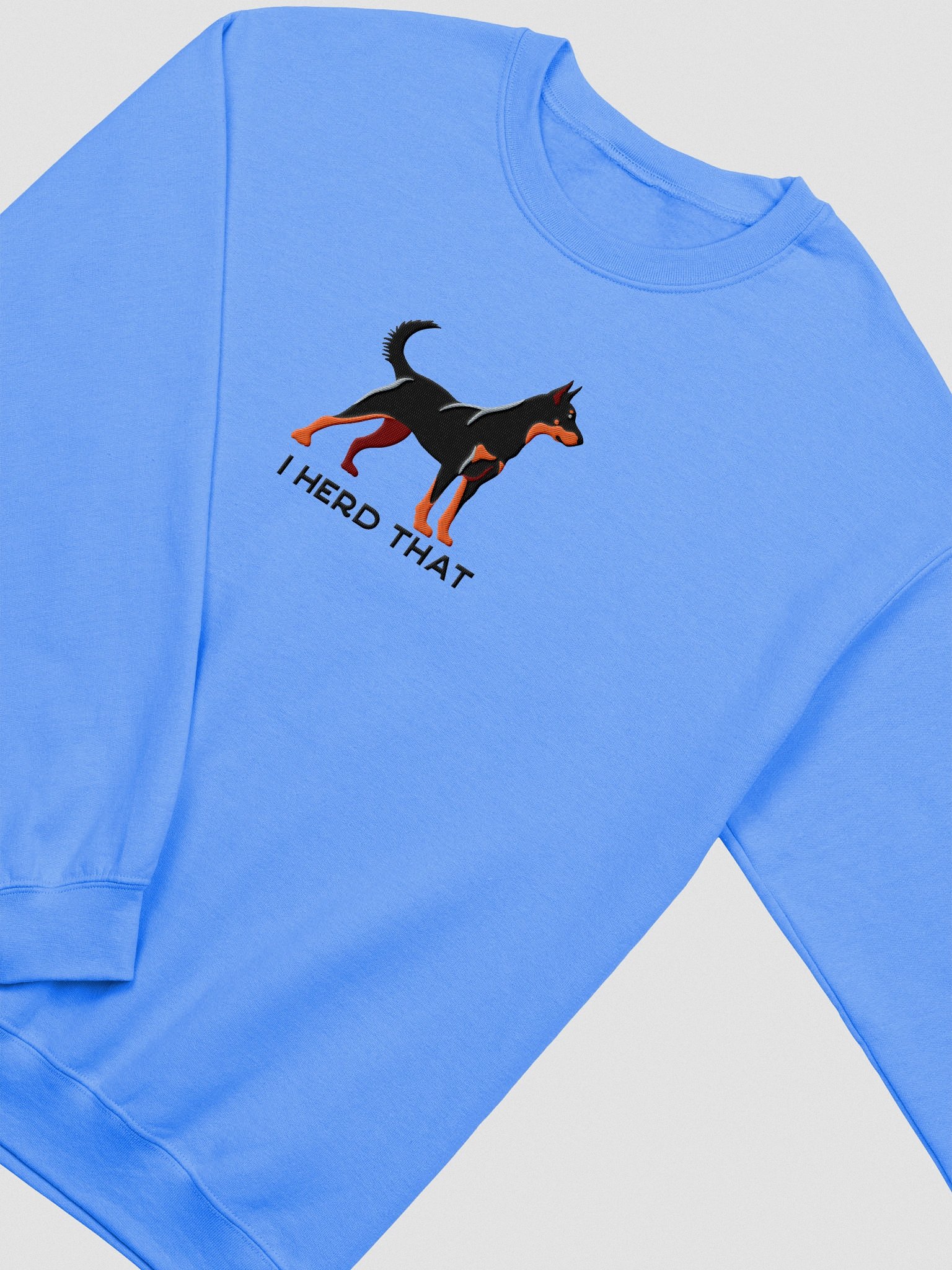 I Herd That Sweatshirt (Embroidered) of a Beauceron(Black & Tan, Cropped Ears) product image (6)