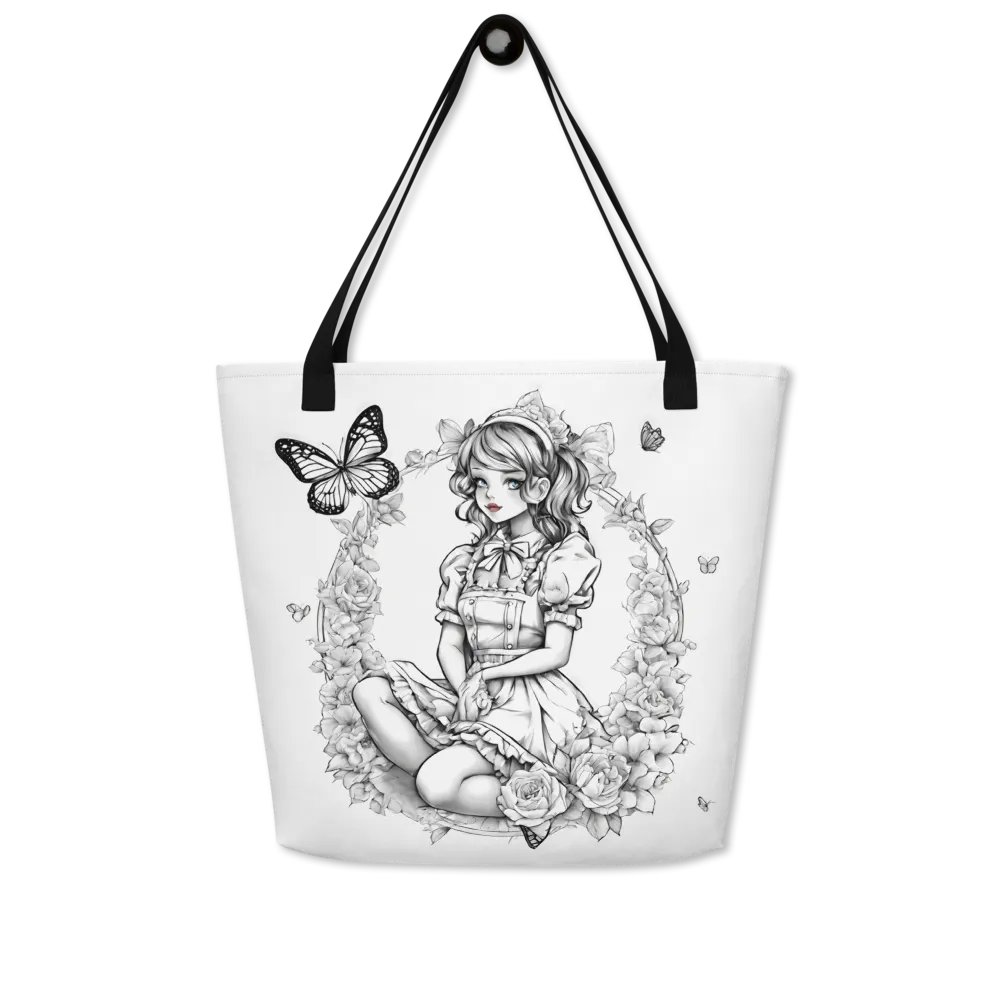 Monochrome Maid Floral Tote Bag product image (6)