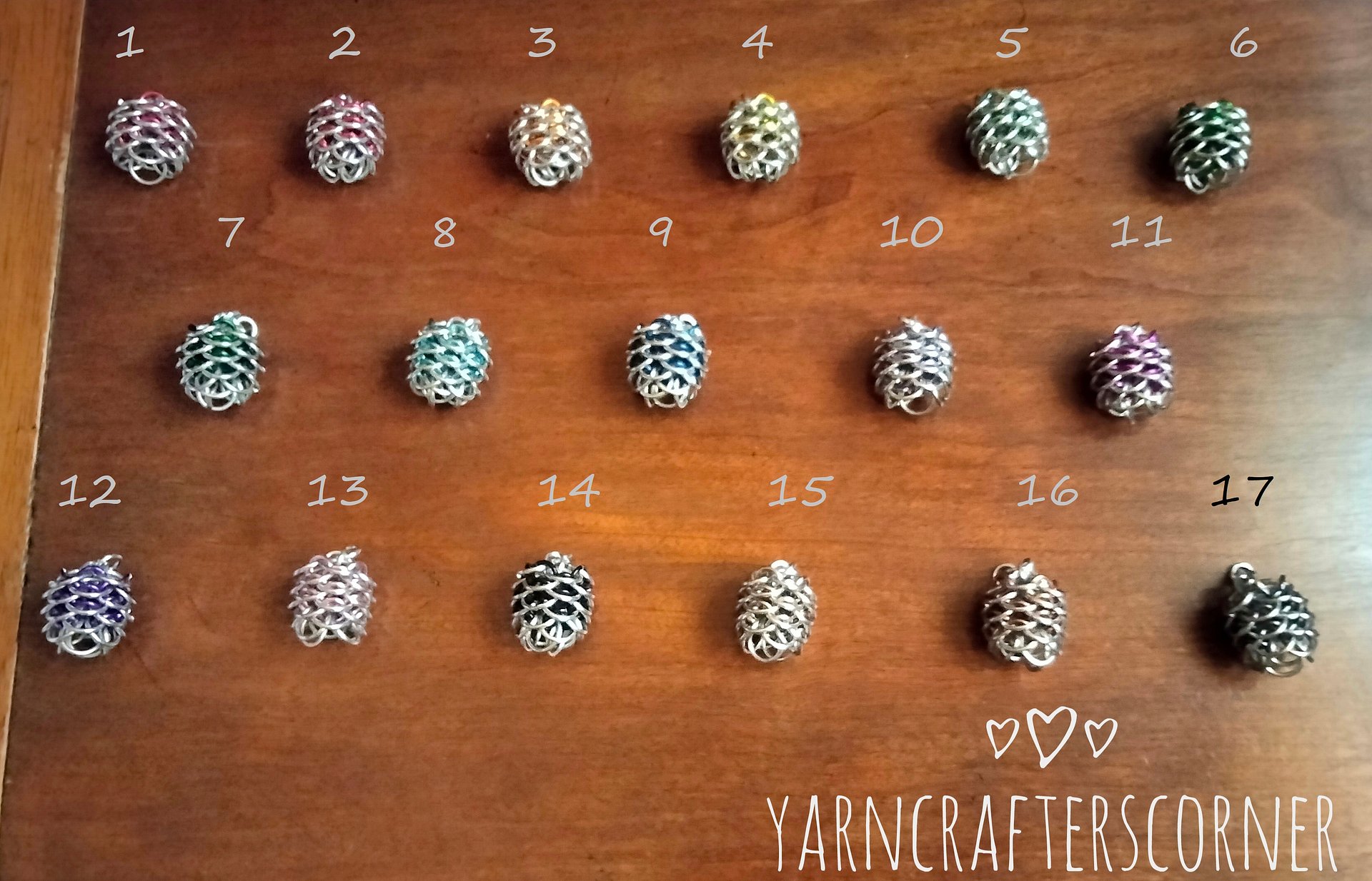 Chainmail Pinecone Keychains product image (1)