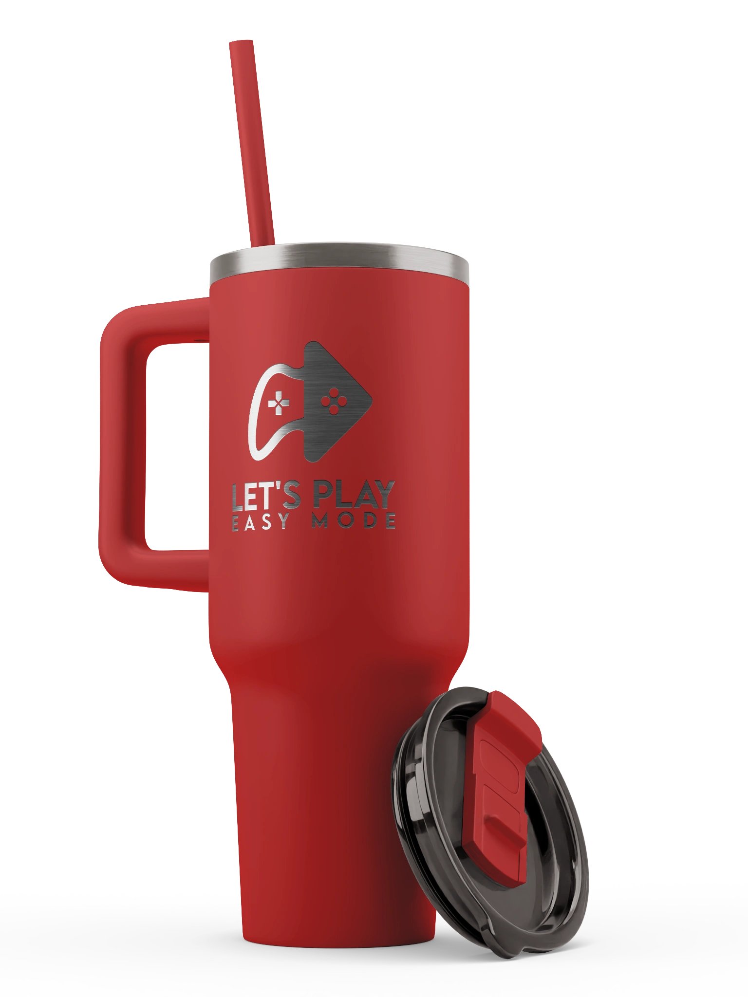 Let’s Play Easy Mode Vacuum Insulated Travel Tumbler - Red product image (8)