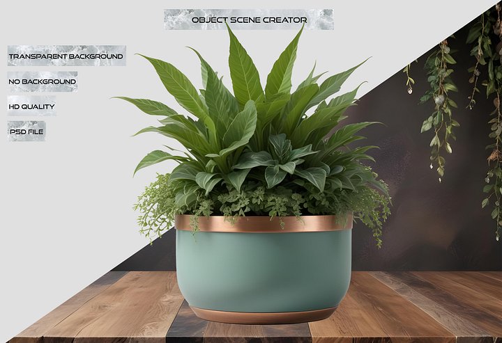Jade Signature – Modern Matte Planter PNG product image (2)