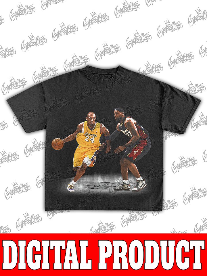 Kobe Bryant vs. LeBron James Vintage 90s Bootleg Graphic Design product image (1)
