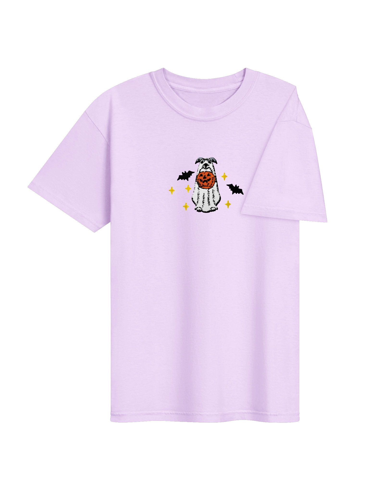Halloween Greyhound(Blue & White) Embroidered T-Shirt product image (44)