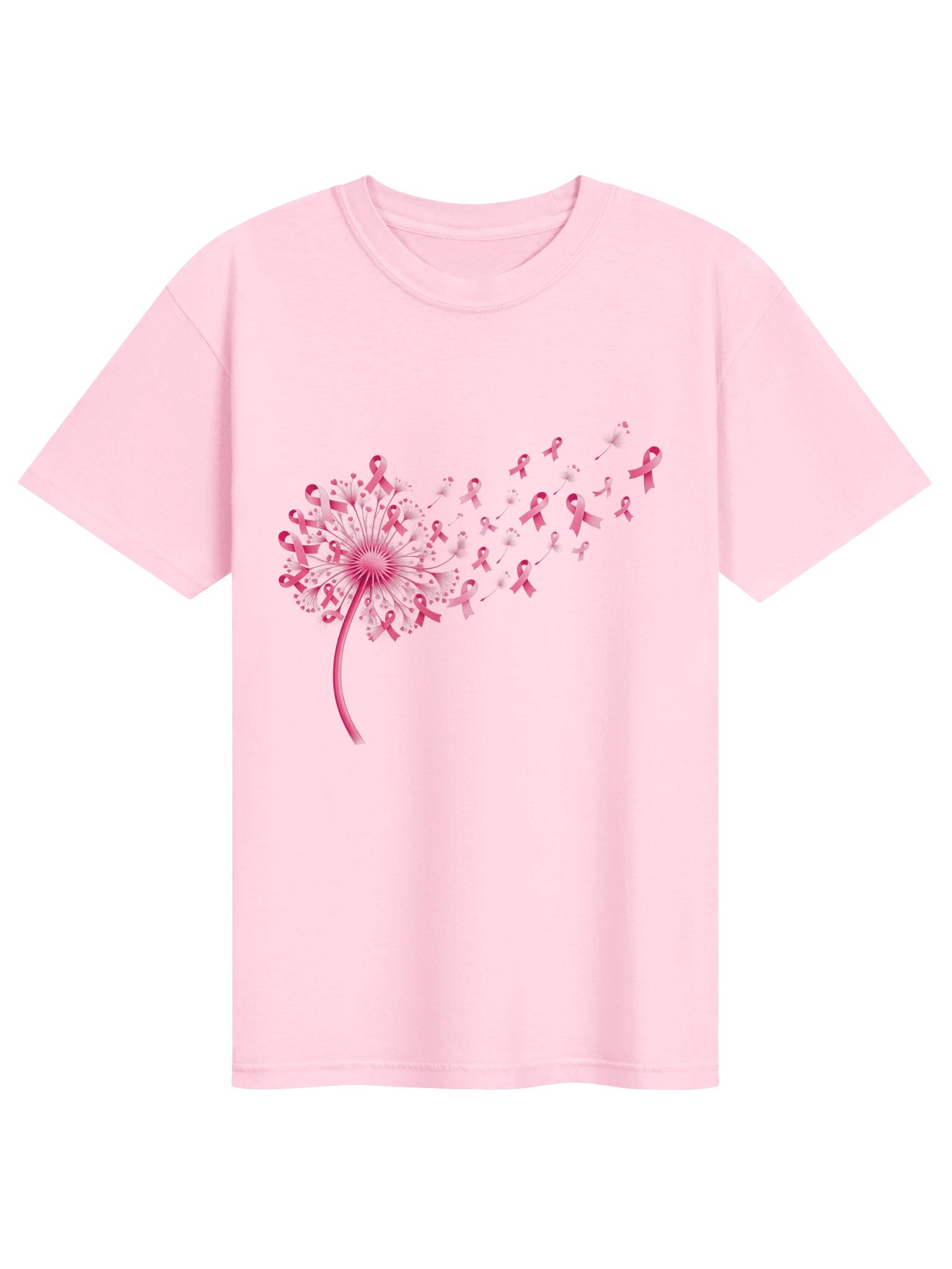 Dandelion Ribbon Breast Cancer Awareness T-Shirt product image (2)
