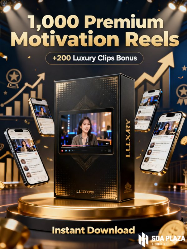 ⚡ 1,000+ Motivation Reels Pack + 200+ Bonus Luxury Clips product image (1)