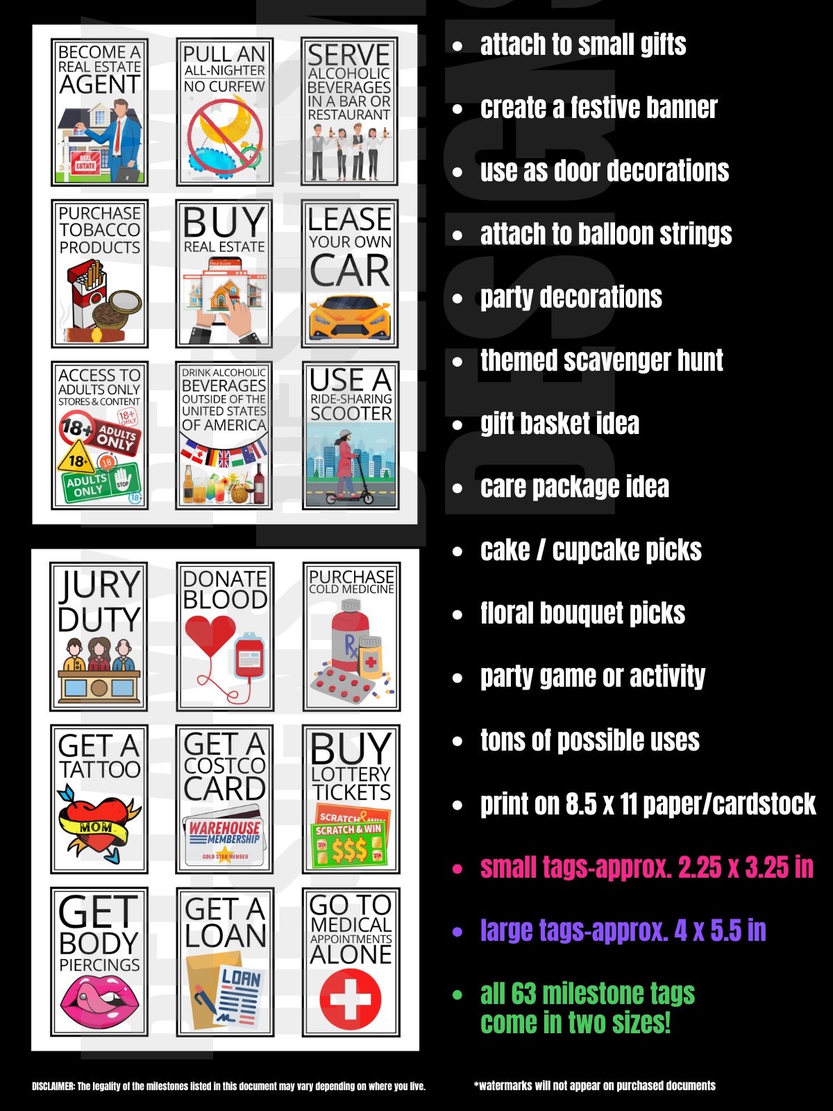 18th Birthday Gift Tags Things You Can Do When You're 18 product image (4)