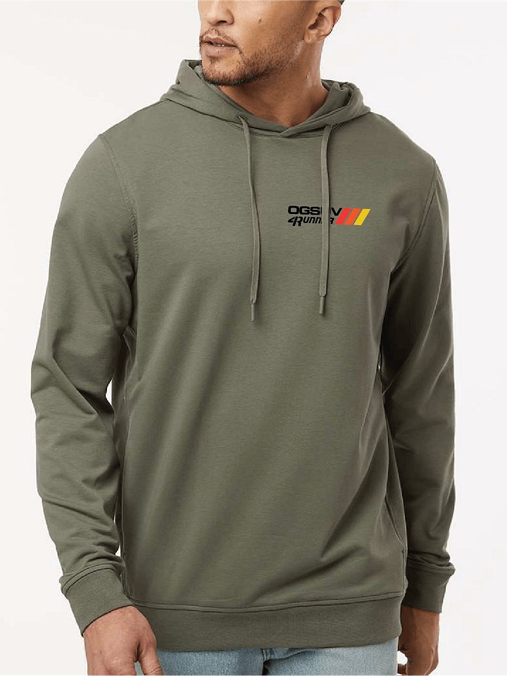 Side View Unisex Premium Hoodie - Olive/Black product image (2)