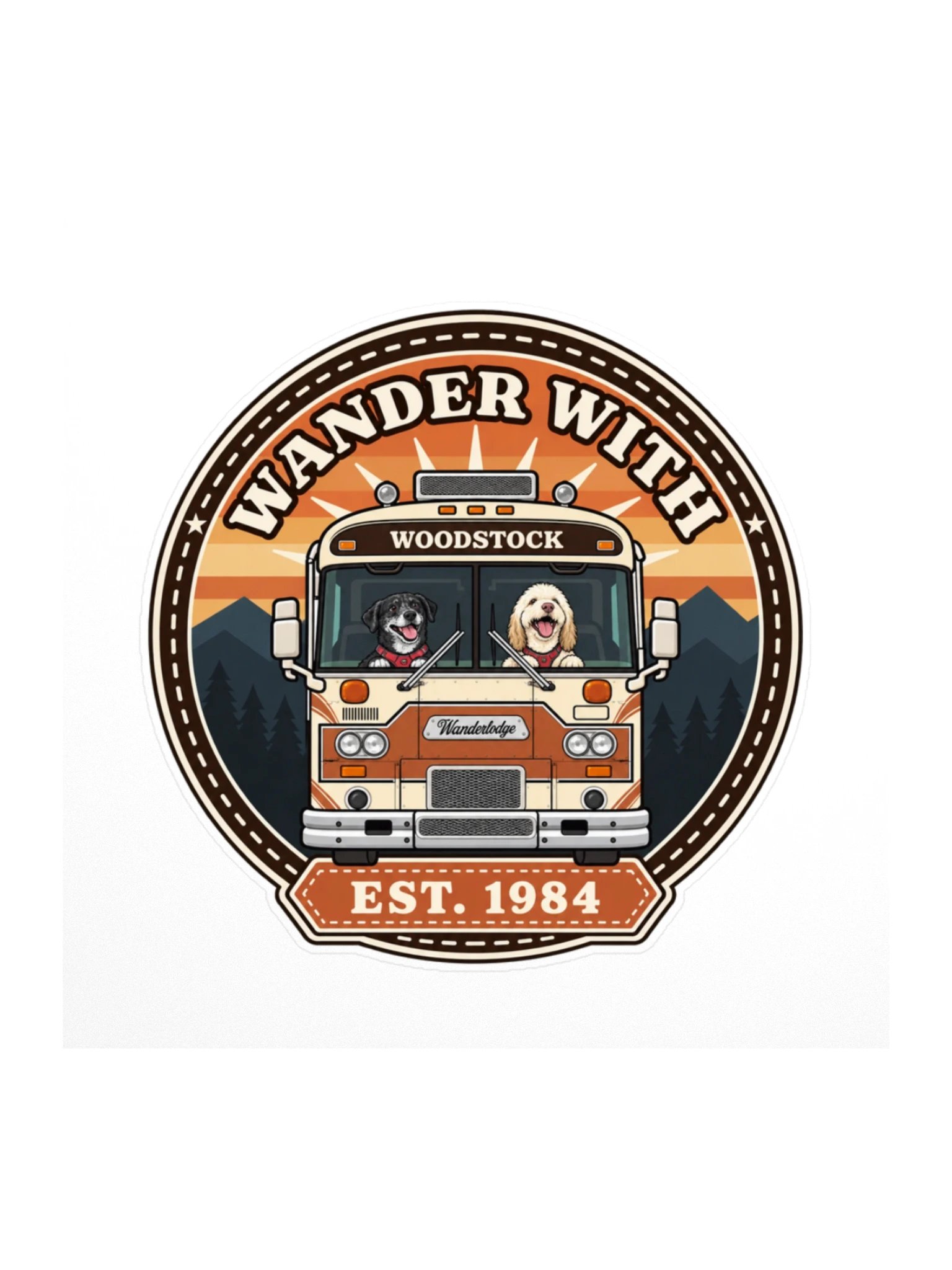Woodstock Vintage Travel Patch Sticker — Ember & Rain product image (1)