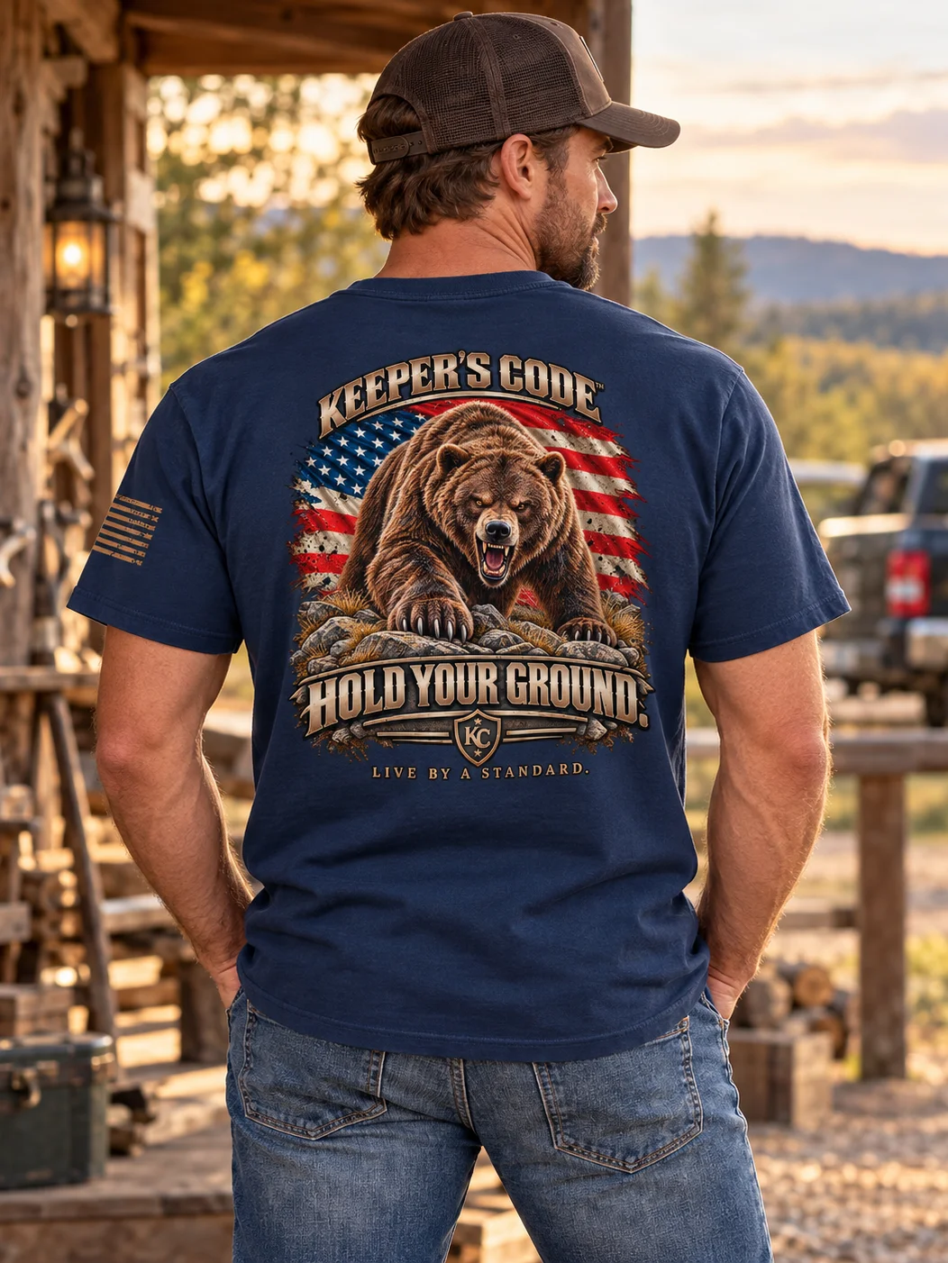 Men's Hold Your Ground Patriotic Graphic T-Shirt product image (19)