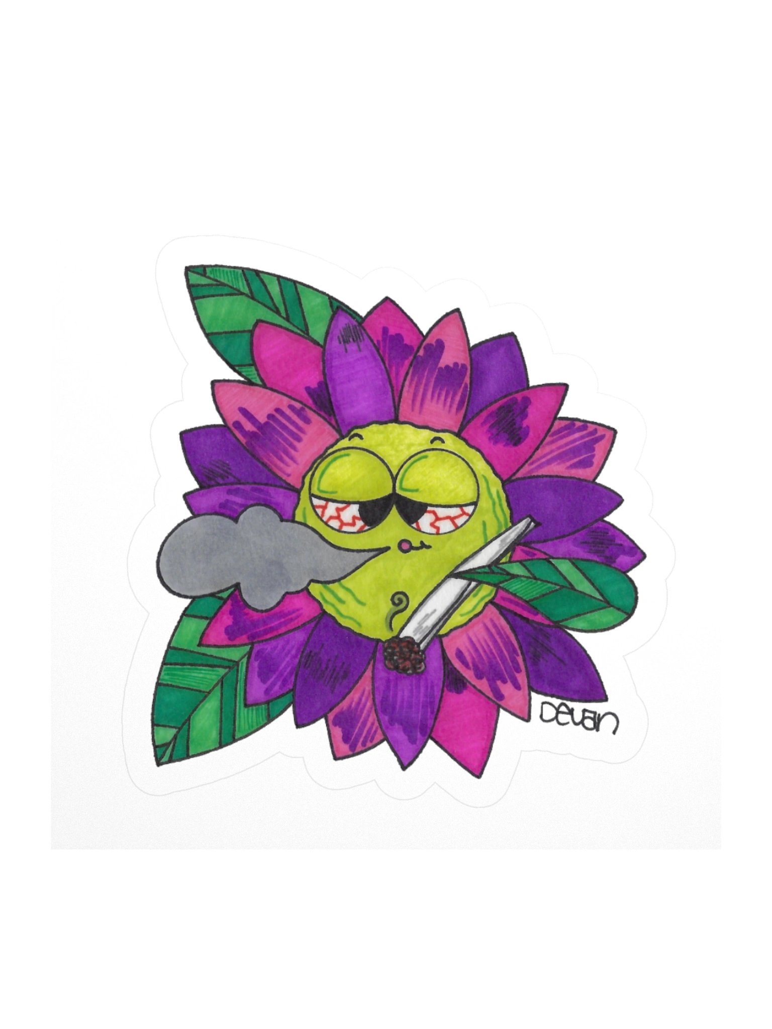 Magenta Stoner Flower Sticker product image (1)