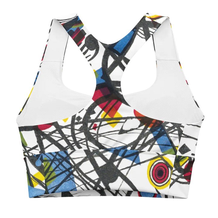 Abstract Lithographic Pattern Design Longline Sports Bra - V3 product image (1)