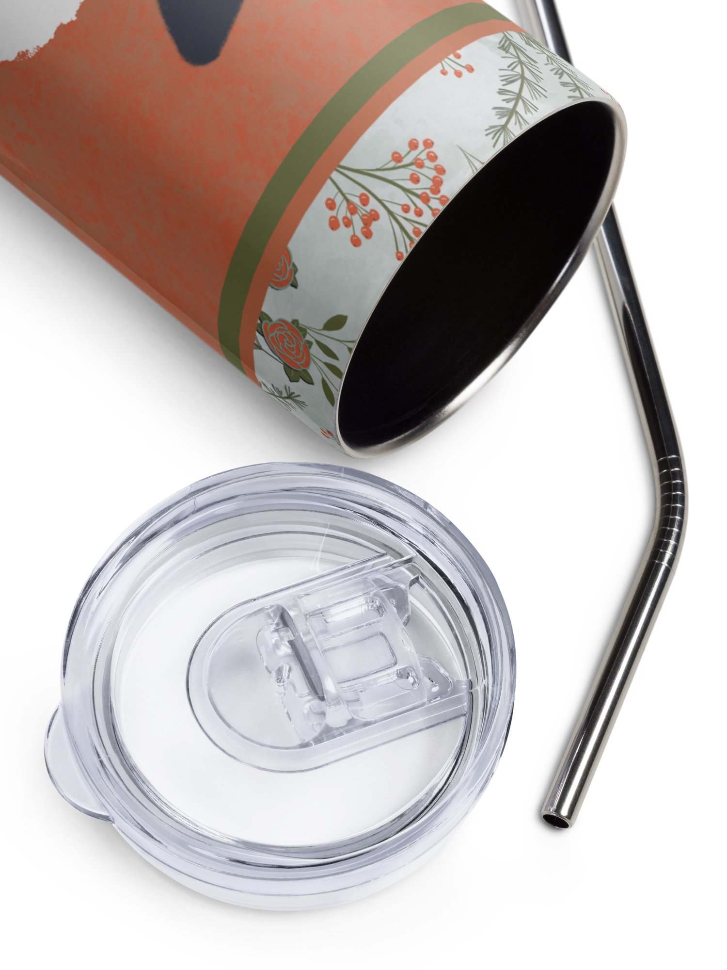 “Snowman Hello” 20-Ounce Stainless Steel Tumbler with Straw product image (9)