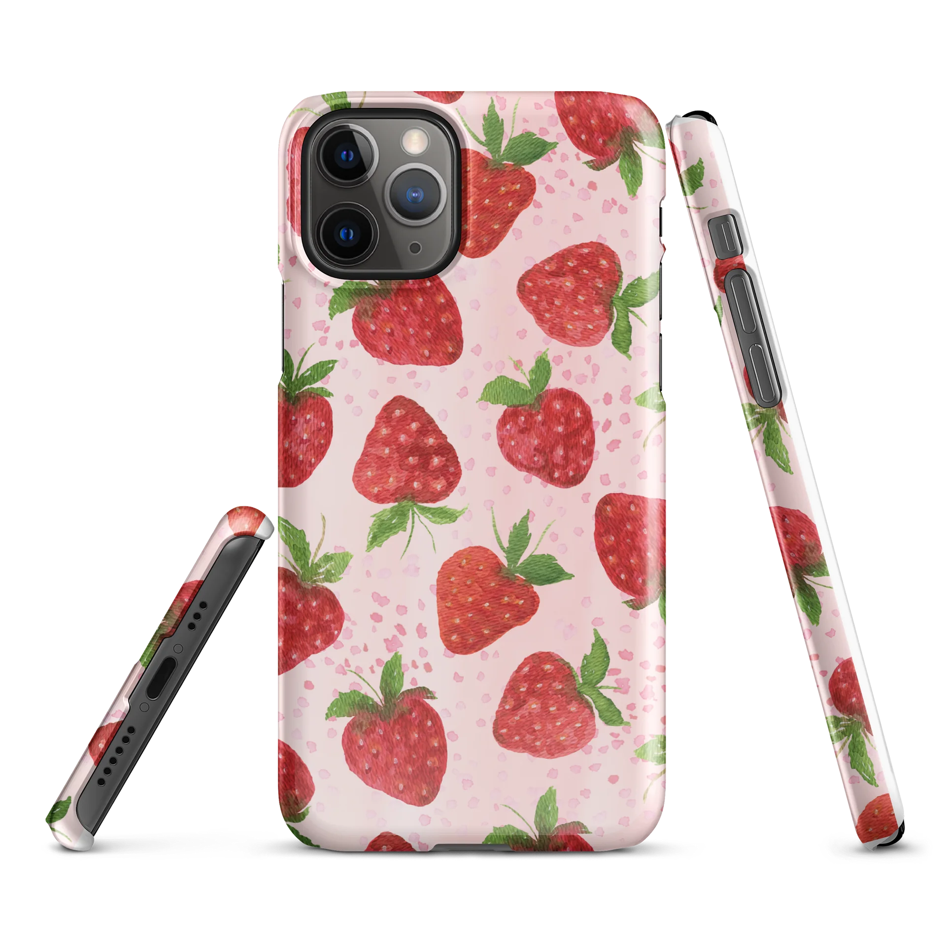 Pink Strawberry Pattern iPhone Snap Case product image (2)
