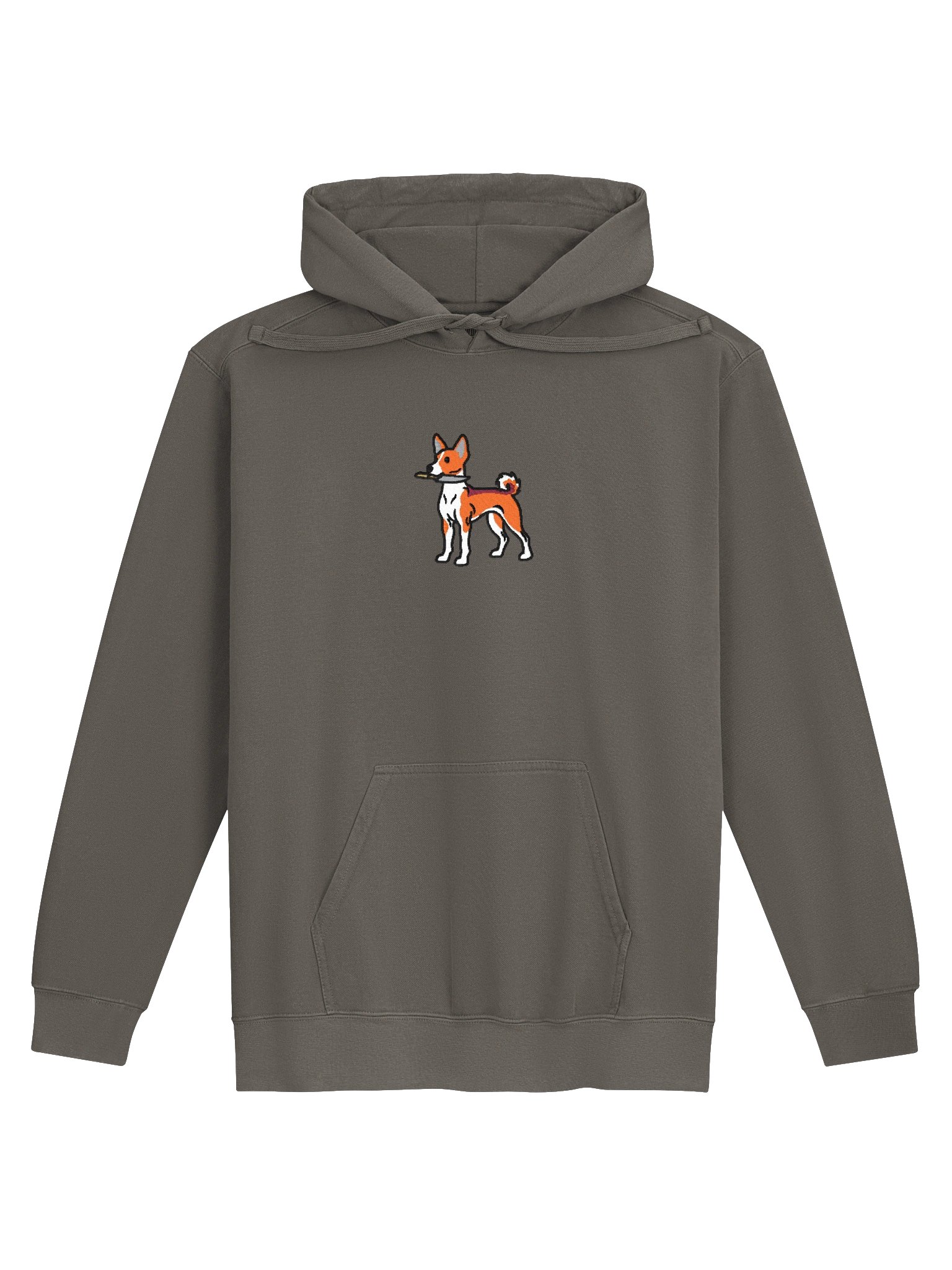 Funny Chibi-Style Basenji(Red) Embroidered Premium Hoodie product image (4)