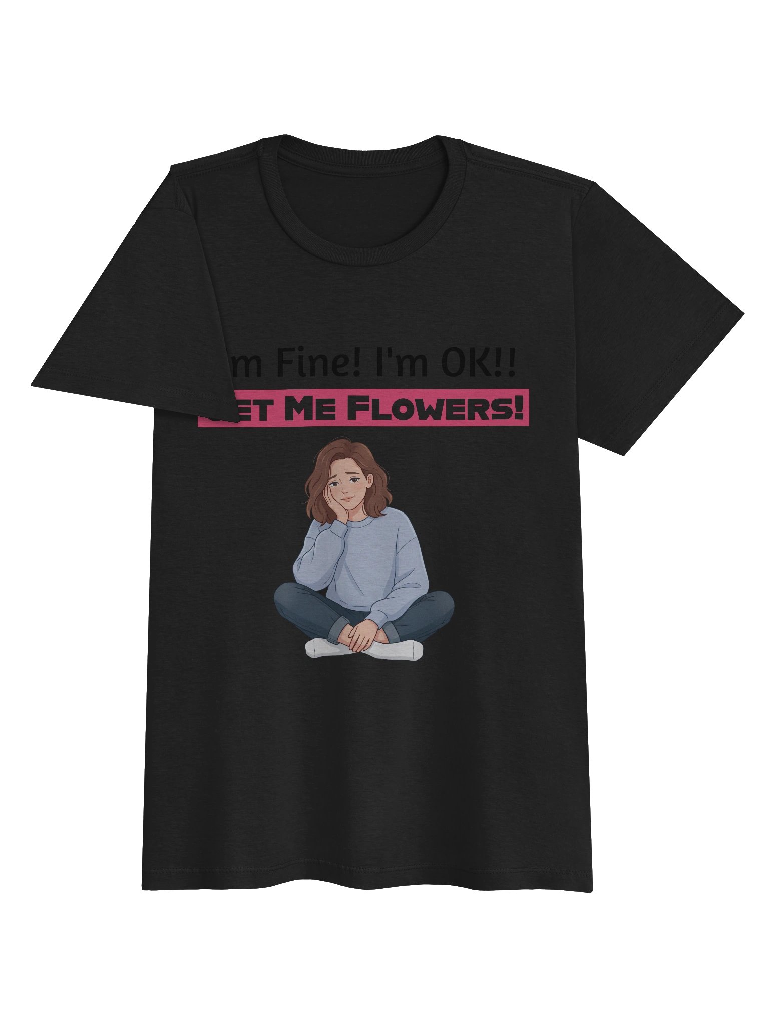 Get Me Flowers! Pink Cartoon Woman Tee product image (19)