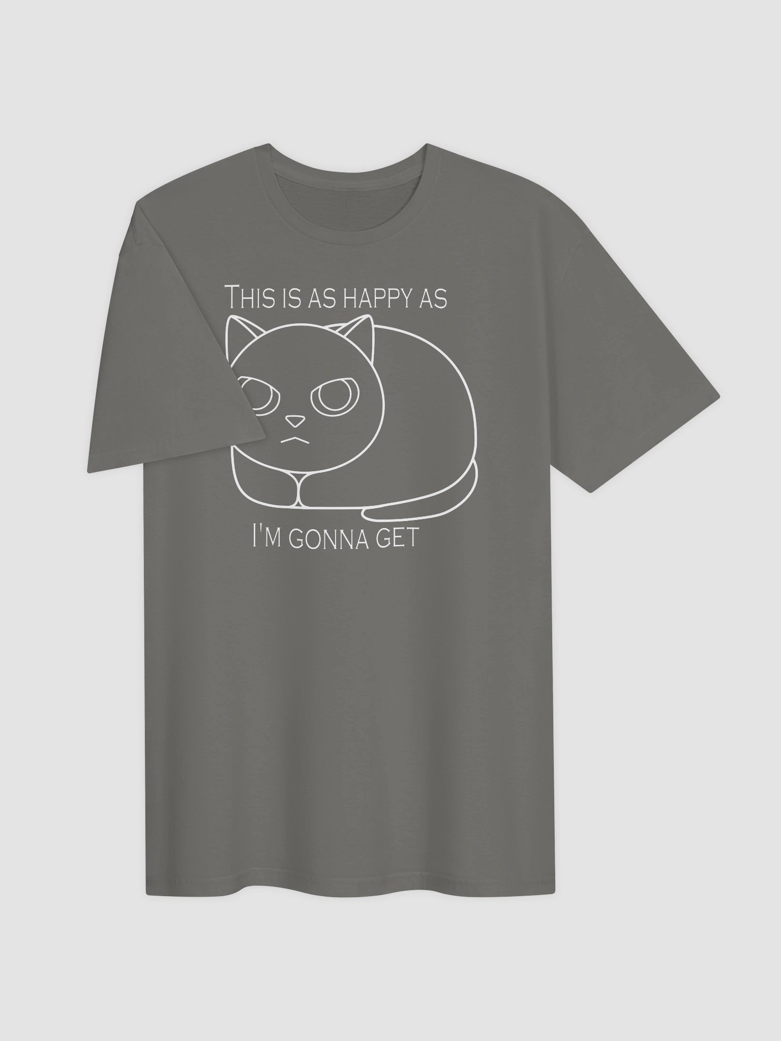 Happy Grumpy Cat (White Print) - Unisex Adult Super Soft Lightweight T-shirt product image (2)