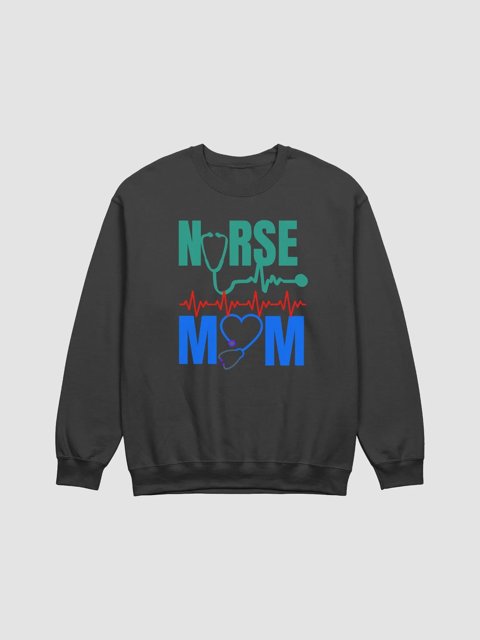 Nurse Mom Heartbeat Crewneck Sweatshirt product image (9)