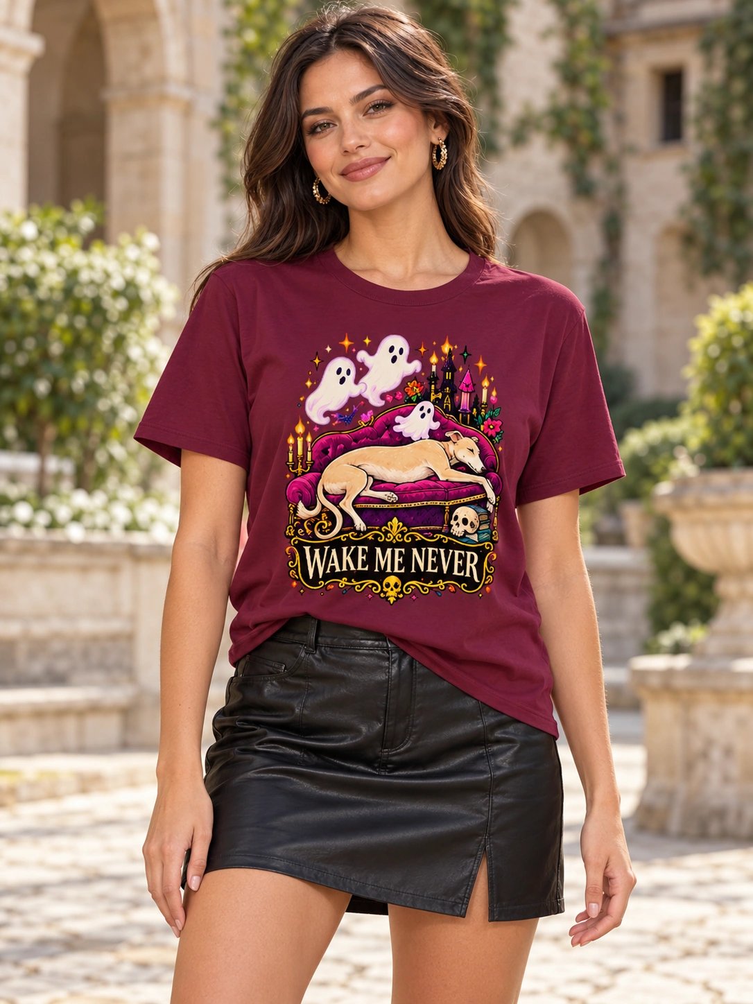Greyhound Halloween T-Shirt – Wake Me Never product image (2)