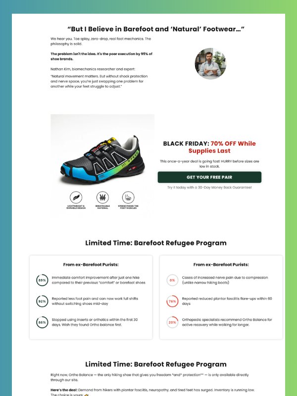 Advertorial Landing Page Orthopedic Footwear & Pain Relief Template (GemPages) product image (4)
