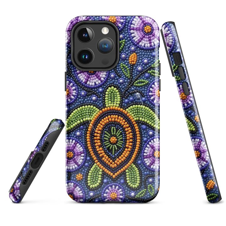 Turtle and Flowers Faux-beaded MagSafe® iPhone® Case product image (4)