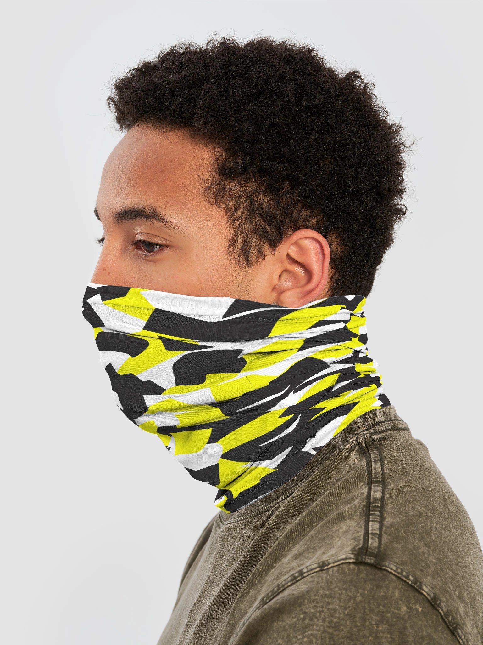 Anti-Surveillance CV Dazzle Neck Gaiter | #FFFF00 Yellow product image (3)