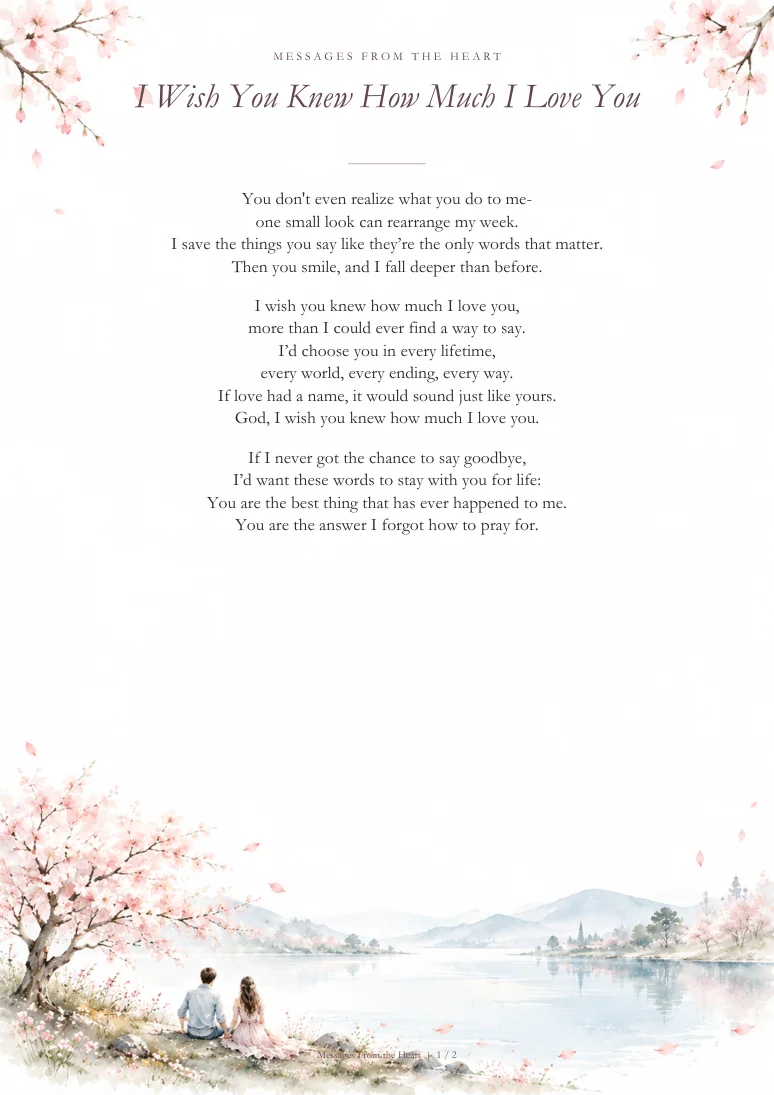 I Wish You Knew How Much I Love You — MP3 + Printable Lyrics product image (2)