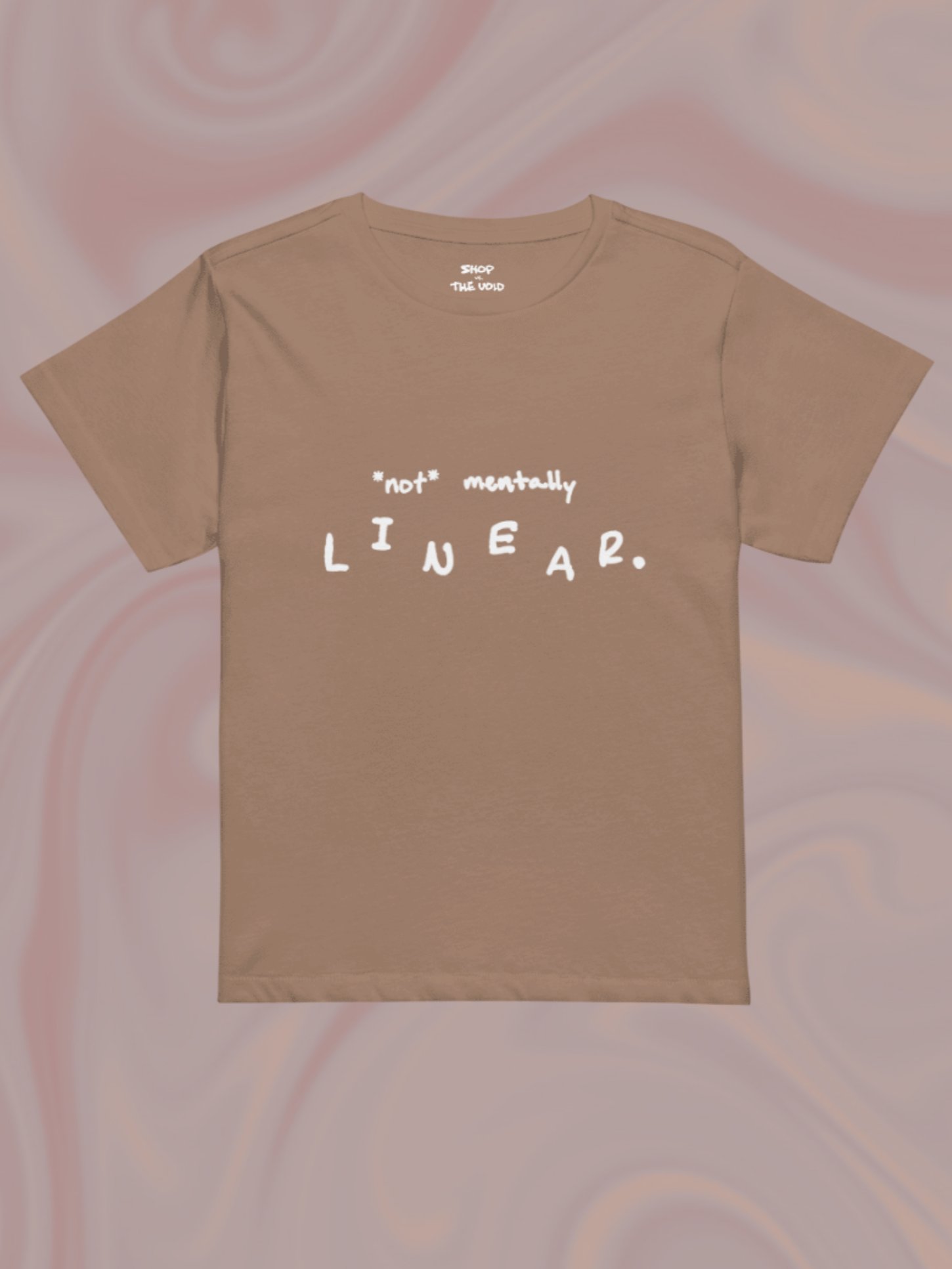 *not* mentally linear. (white) printed waist-length tee product image (1)