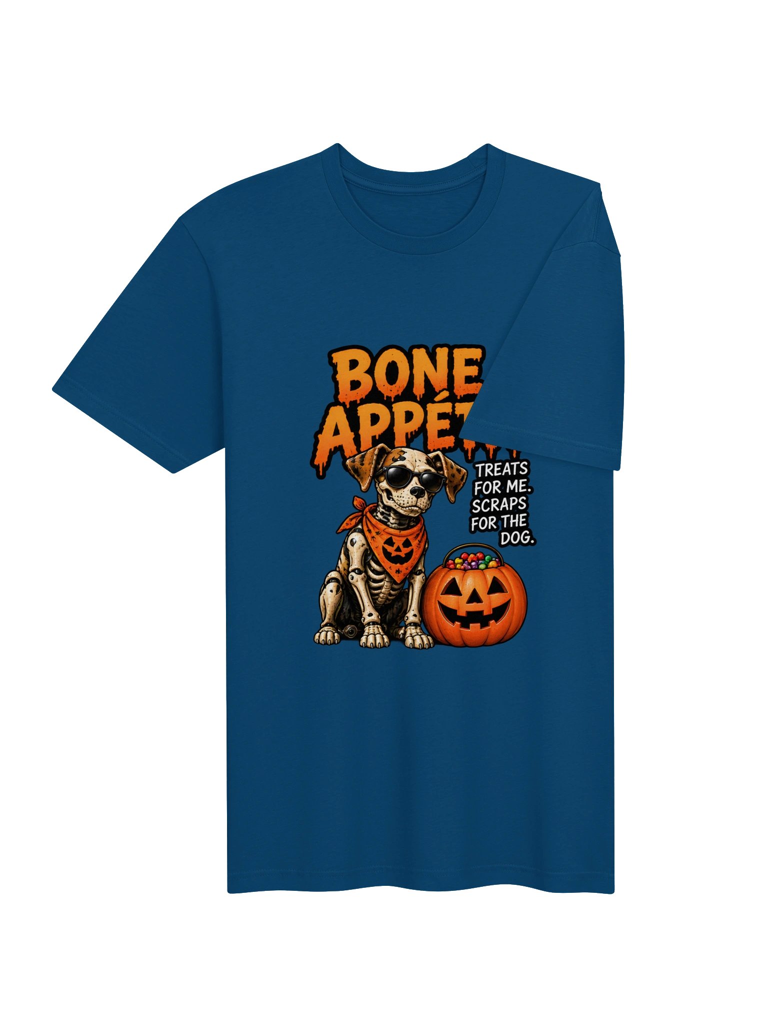 Funny Halloween Dog Lover Shirt — Bone Appétit, Treats for Me, Scraps for the Dog | Holly-Ween™ product image (5)