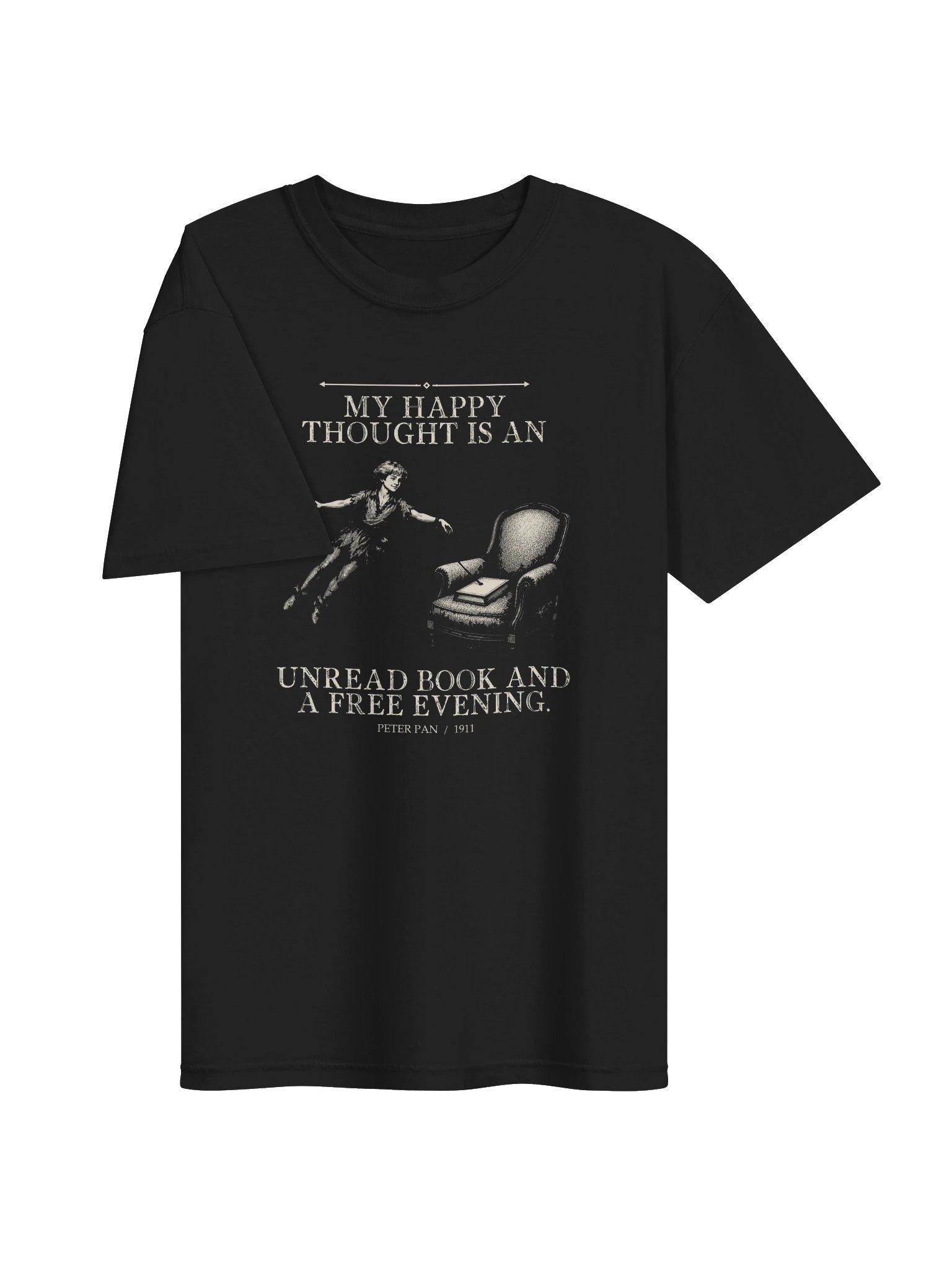 Happy Thought Unread Book Free Evening -- Peter Pan Tee (Dark) product image (13)