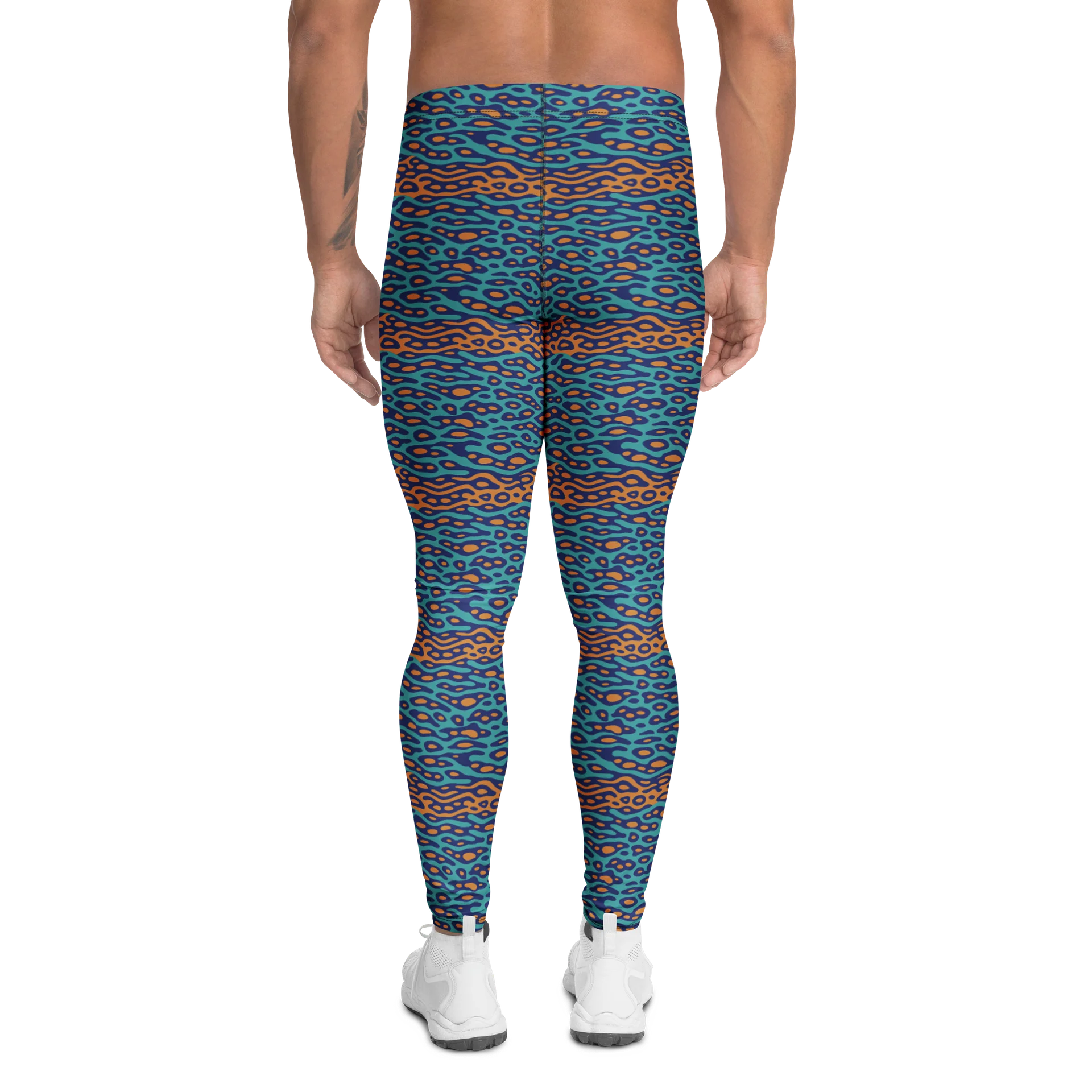 Wavy Organic Pattern Men's Compression Leggings product image (2)