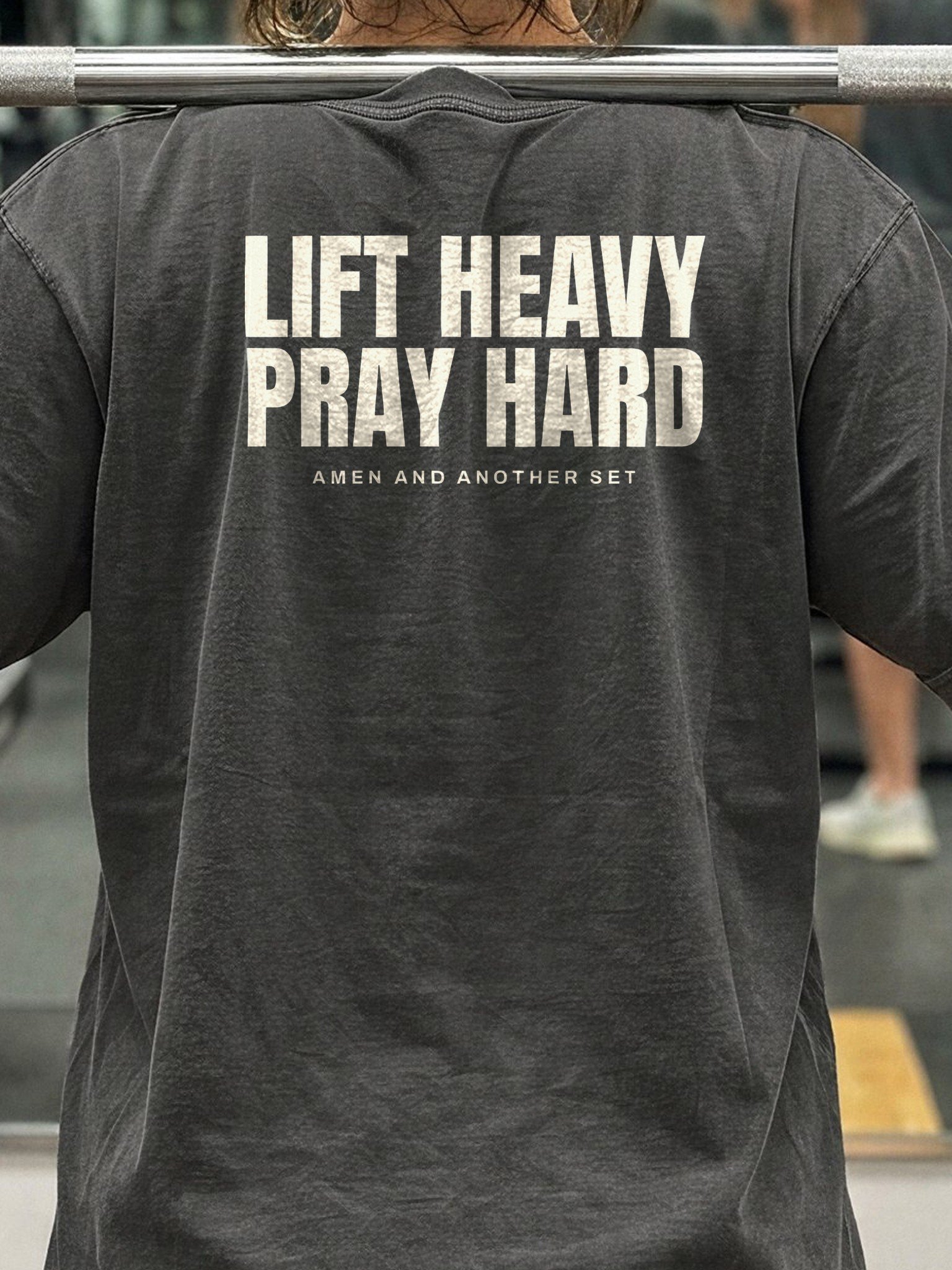 Lift Heavy, Pray Hard Oversized Gym Tee | Pump Cover product image (4)