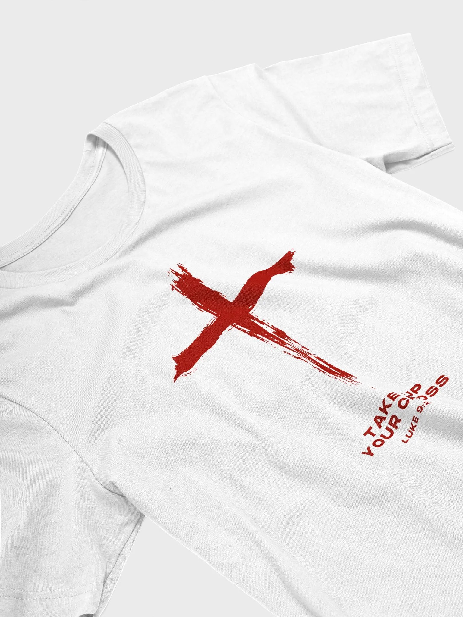Take up Your Cross (Luke 9:23) - Red T-shirt product image (3)