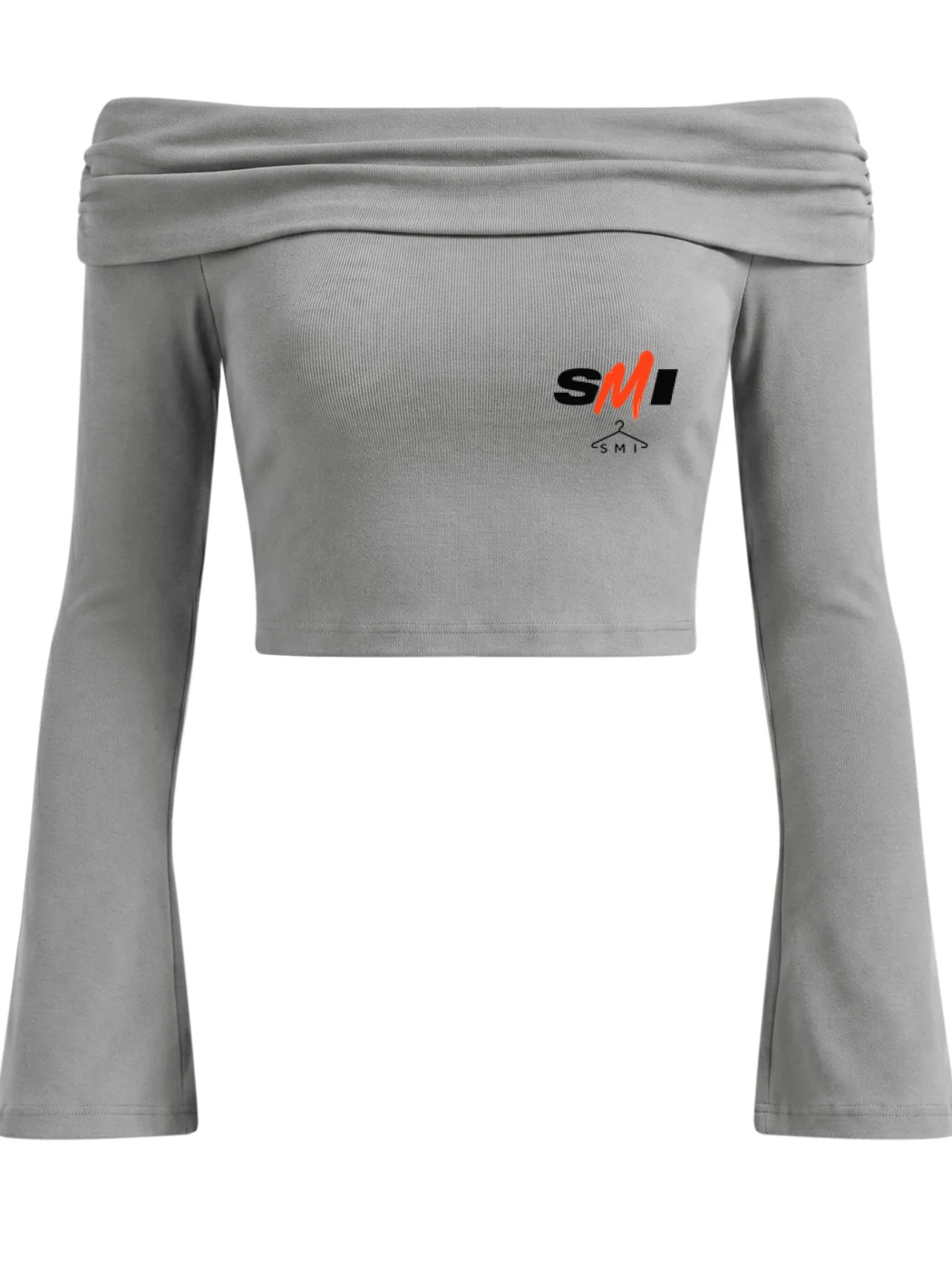 SMI Women's Off-the-Shoulder Bell Sleeve Crop T-Shirt product image (3)