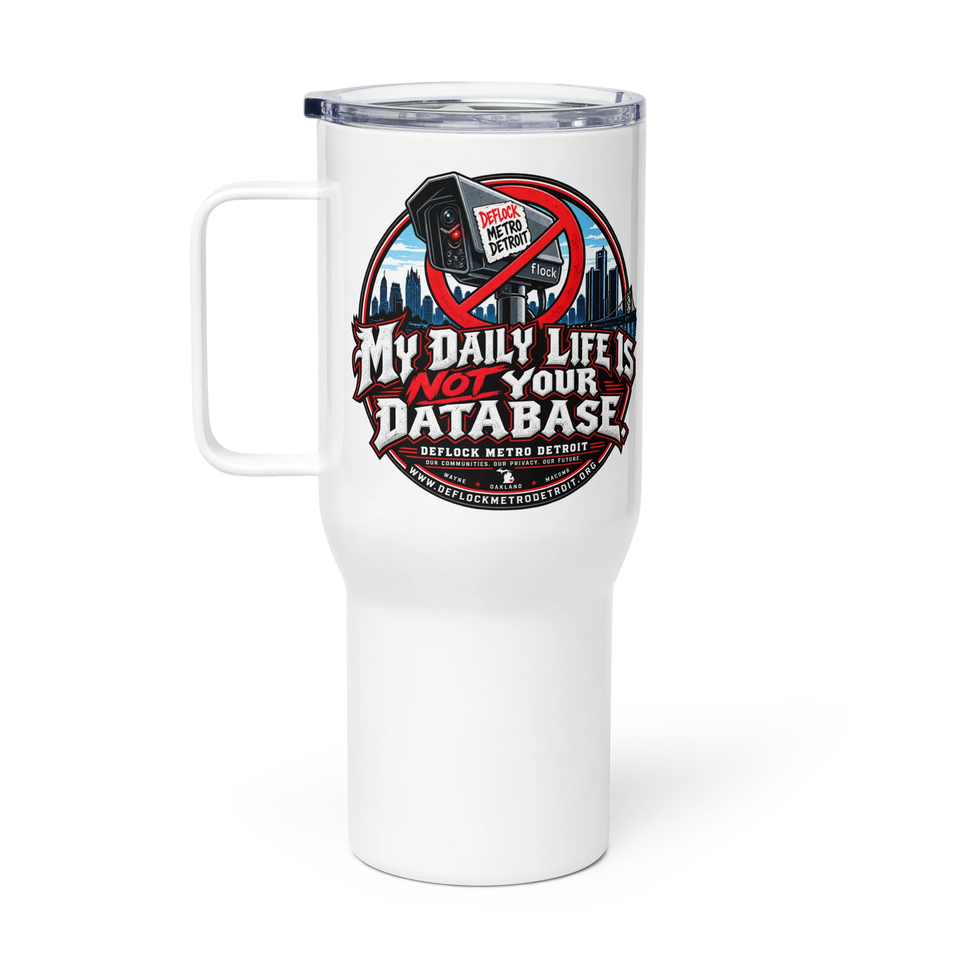 My Daily Life Is Not Your Database Travel Mug With Handle product image (1)