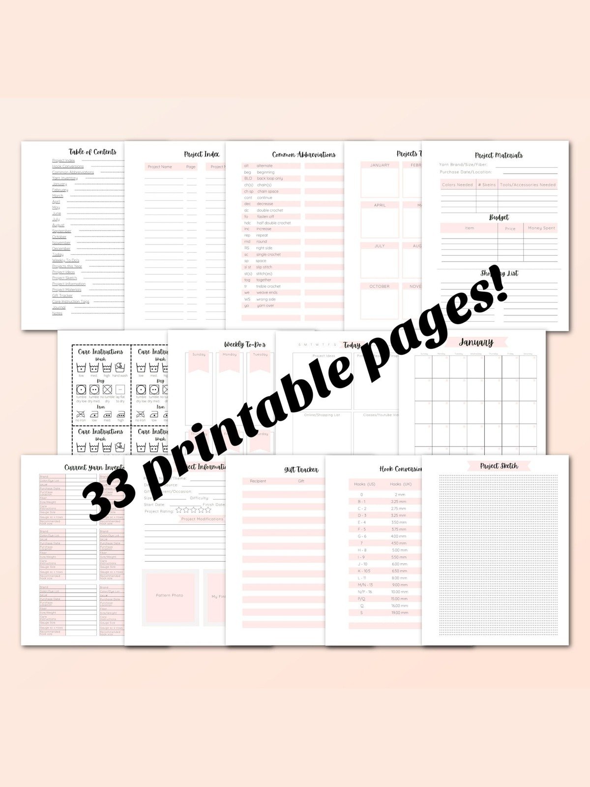 Crochet Project Planner (Digital Download) product image (2)