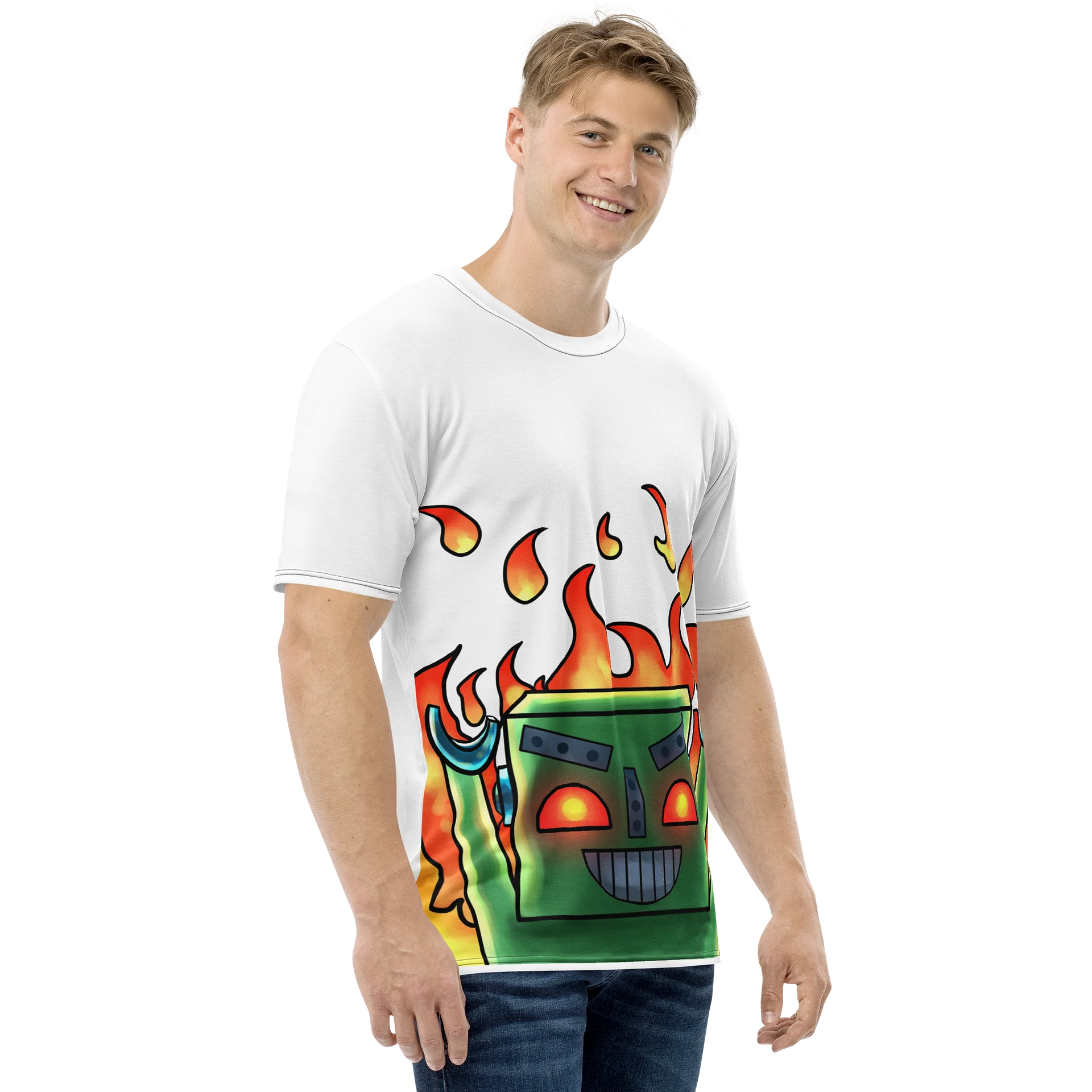Flame-Raising Robot All-Over Print T-Shirt (MACH 2 Evil) product image (4)