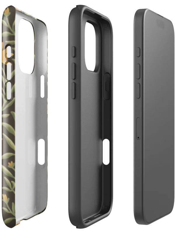 Golden field tough case for iPhone. Elegant botanical floral design on dark background product image (47)